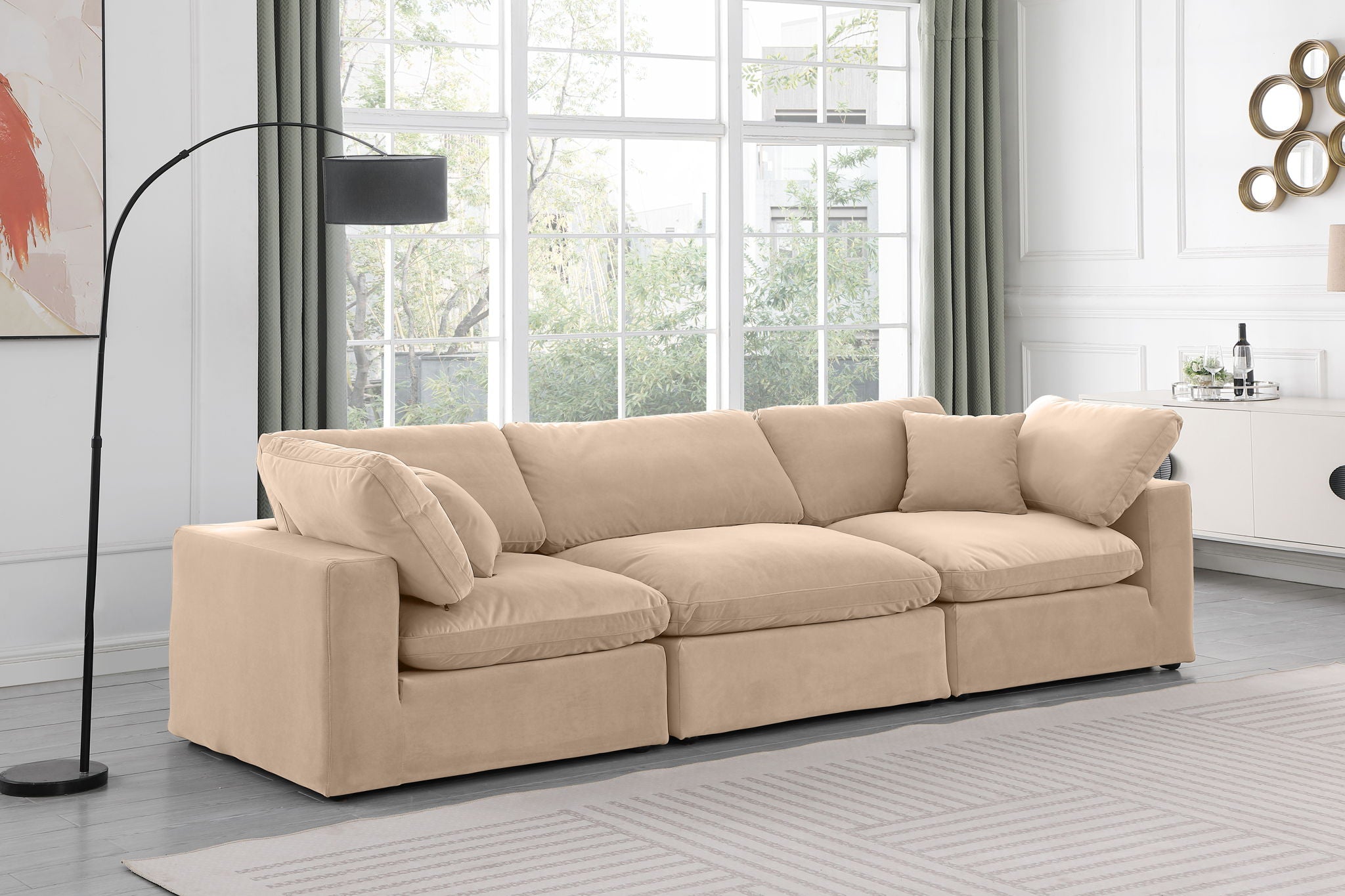Comfy - Velvet Modular Sofa 3 Seats - Urban Living Furniture (Los Angeles, CA)