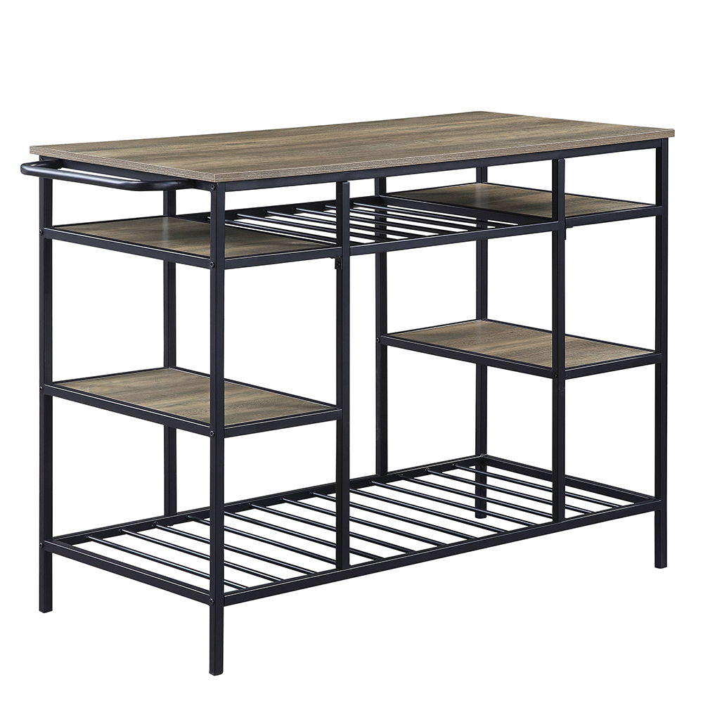 Lona - Kitchen Island - Rustic Oak & Black - Urban Living Furniture (Los Angeles, CA)