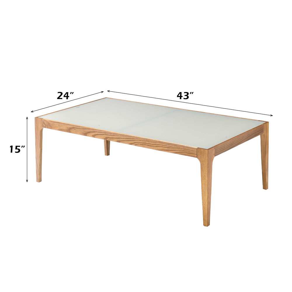 Gwynn - Coffee Table - Frosted Glass & Natural - Urban Living Furniture (Los Angeles, CA)