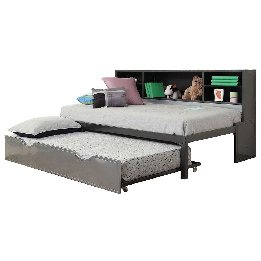 Renell - Twin Bed With Trundle & Storage - Black & Silver - Urban Living Furniture (Los Angeles, CA)