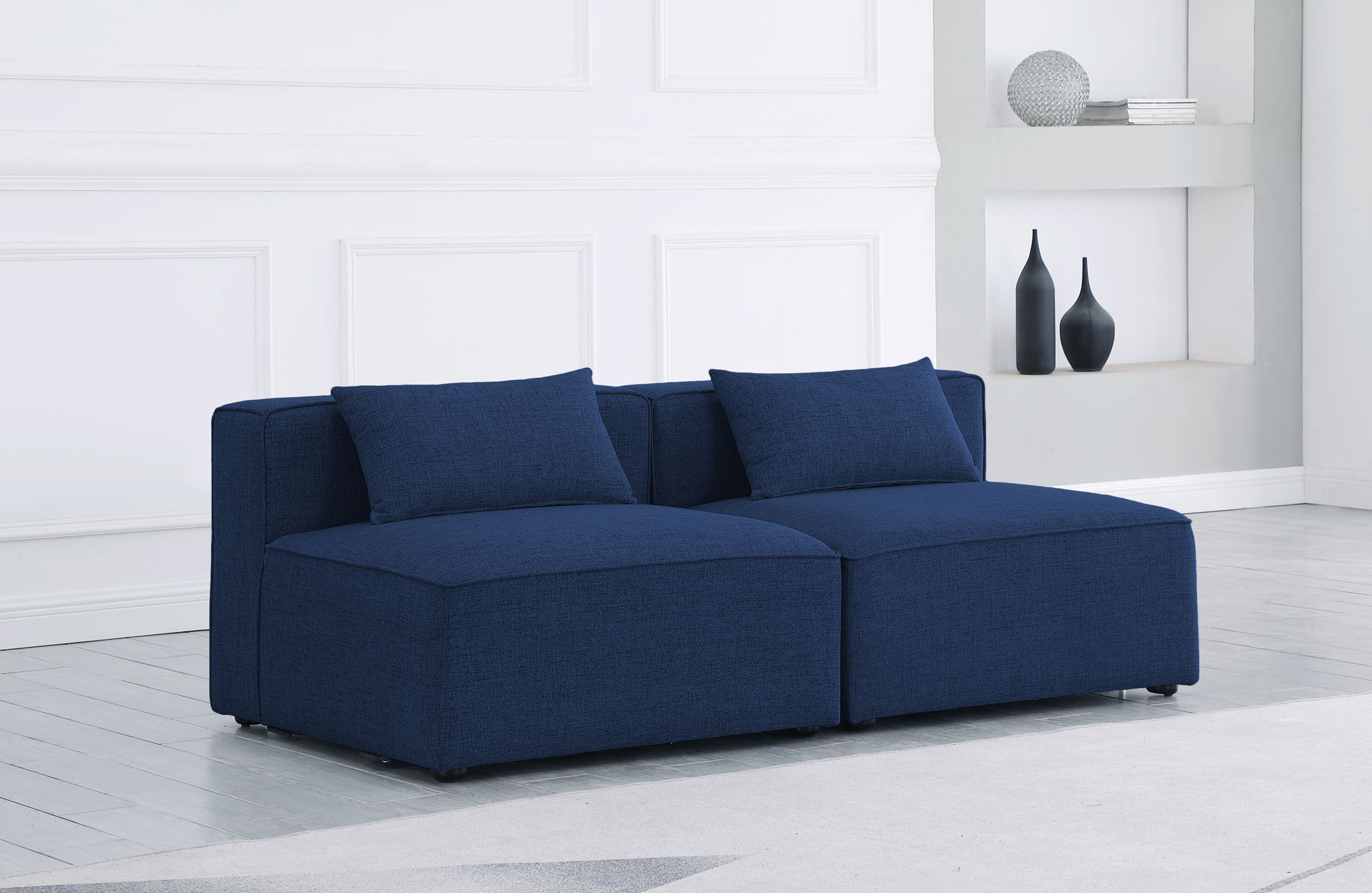 Cube - Linen Modular 2 Seat Armless Sofa - Urban Living Furniture (Los Angeles, CA)