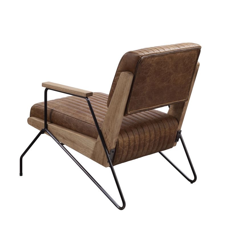 Eacnlz - Accent Chair - Cocoa Top Grain Leather & Matt Iron - Urban Living Furniture (Los Angeles, CA)
