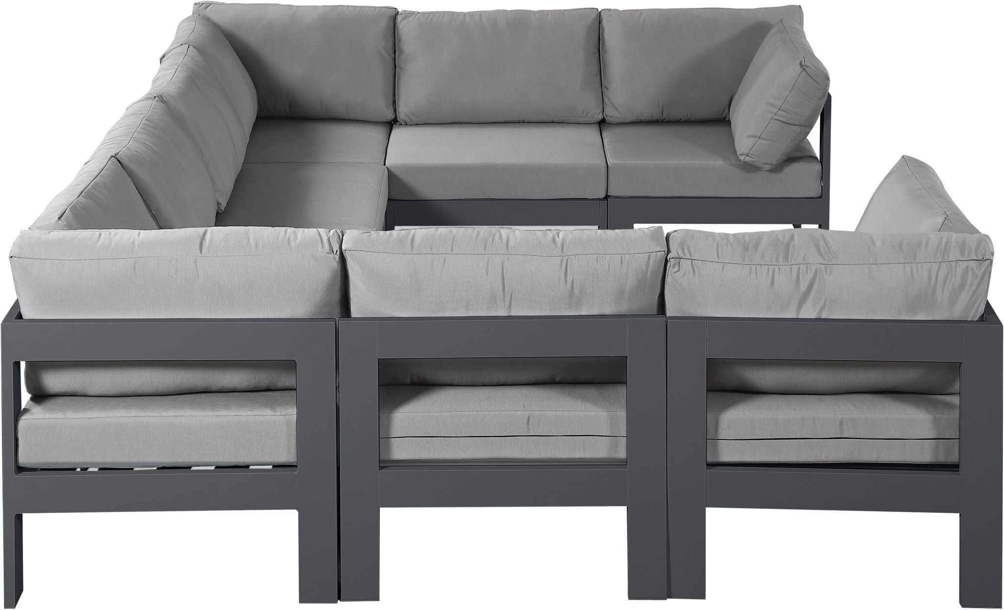 Nizuc - Outdoor Patio 8 Piece Modular Sectional With Gray Frame - Urban Living Furniture (Los Angeles, CA)