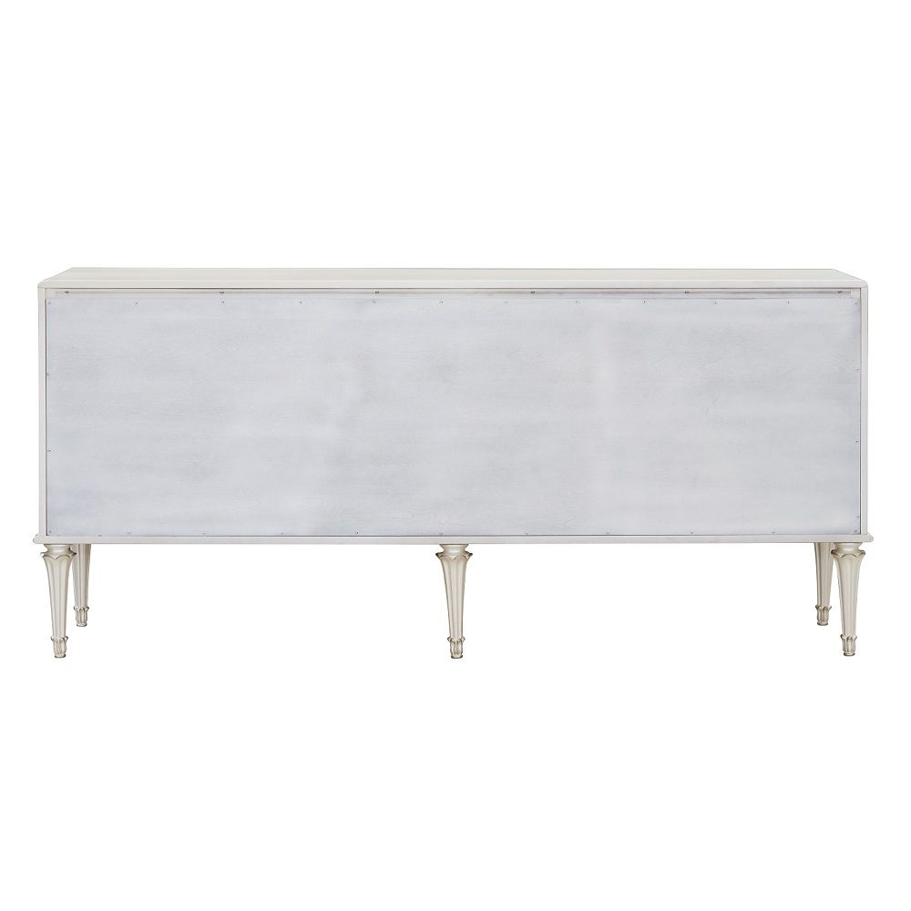 Ansaldo - Console Cabinet - Pearl White & Silver Shimmer - Urban Living Furniture (Los Angeles, CA)