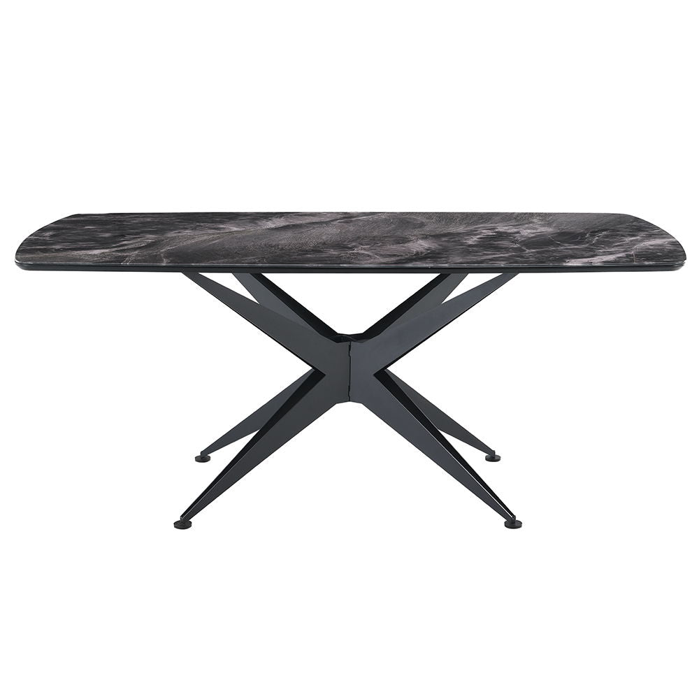 Klaus - Dining Table - Crystal Tempered Glass Top & Black Finish - Urban Living Furniture (Los Angeles, CA)