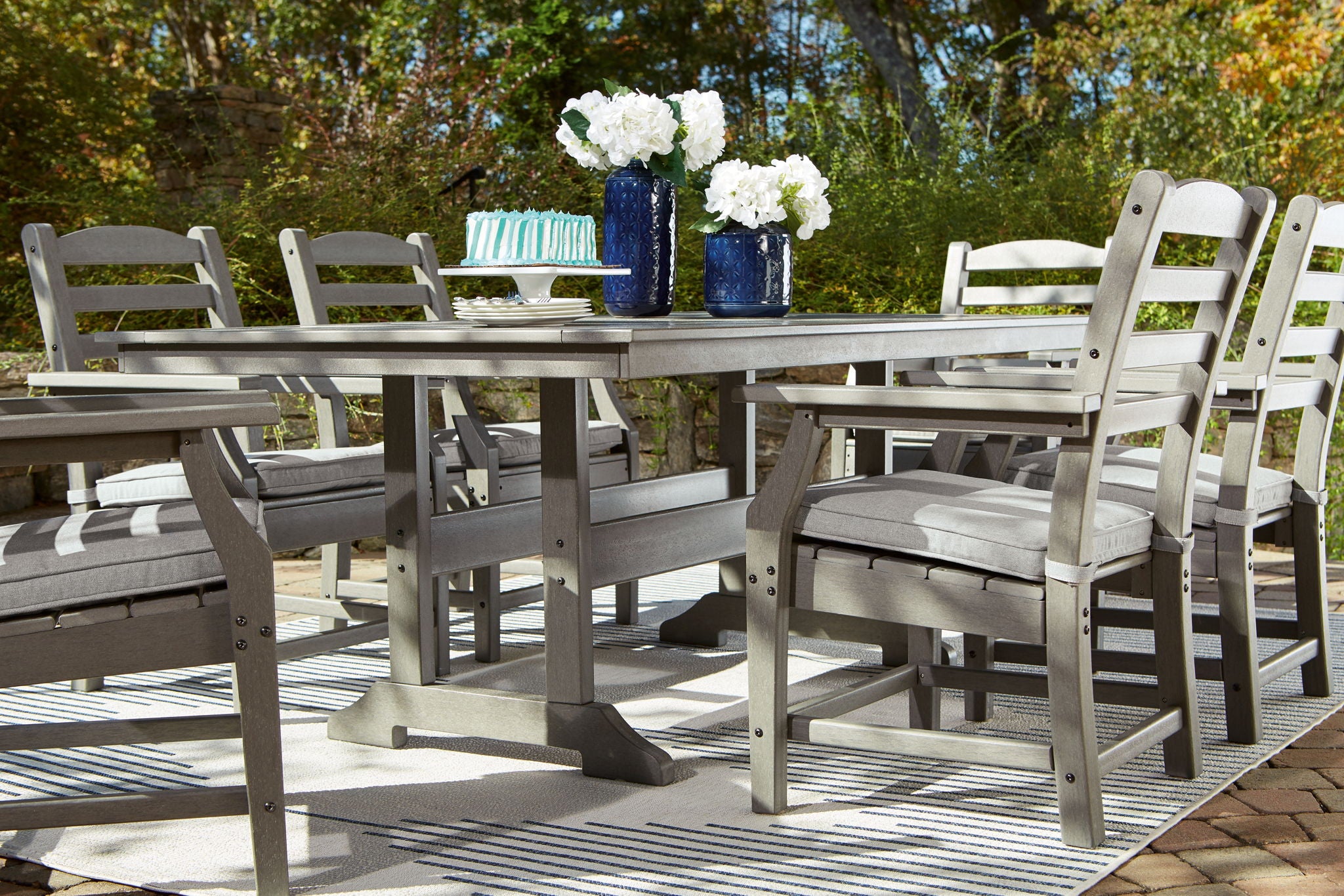 Visola - Gray - 7 Pc. - Dining Set with 6 Chairs - Urban Living Furniture (Los Angeles, CA)