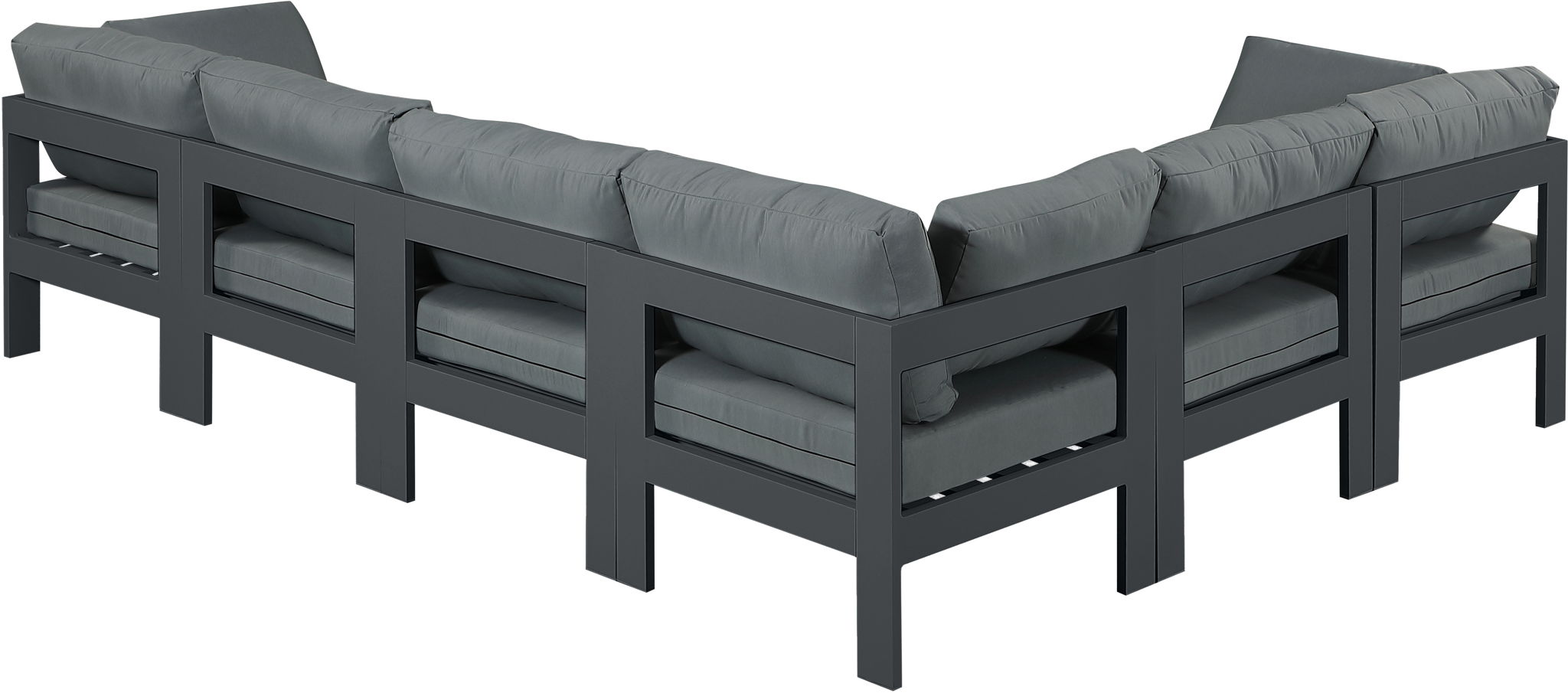 Nizuc - Outdoor Patio 6 Piece Modular Sectional With Gray Frame - Urban Living Furniture (Los Angeles, CA)