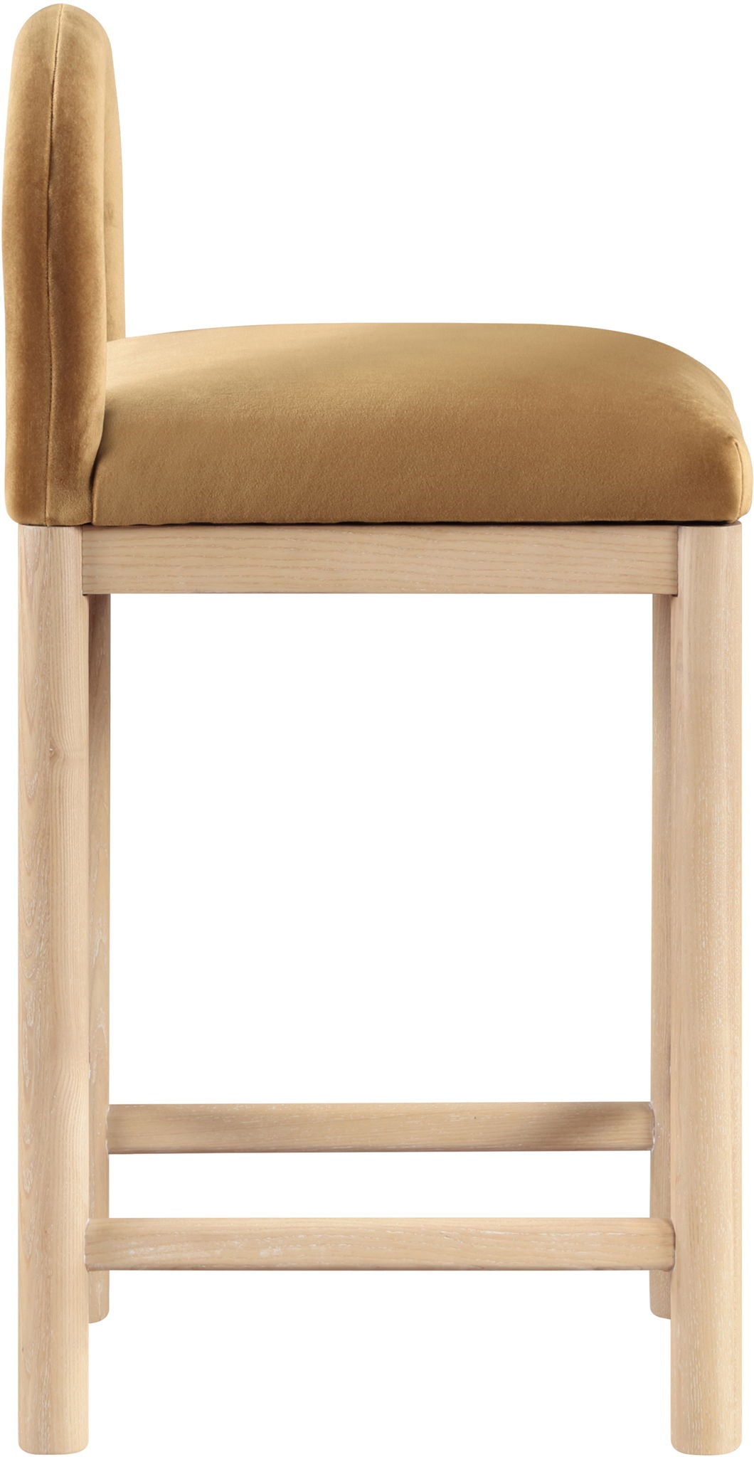 Conrad - Velvet Counter Stool With Natural Legs - Saddle - Urban Living Furniture (Los Angeles, CA)