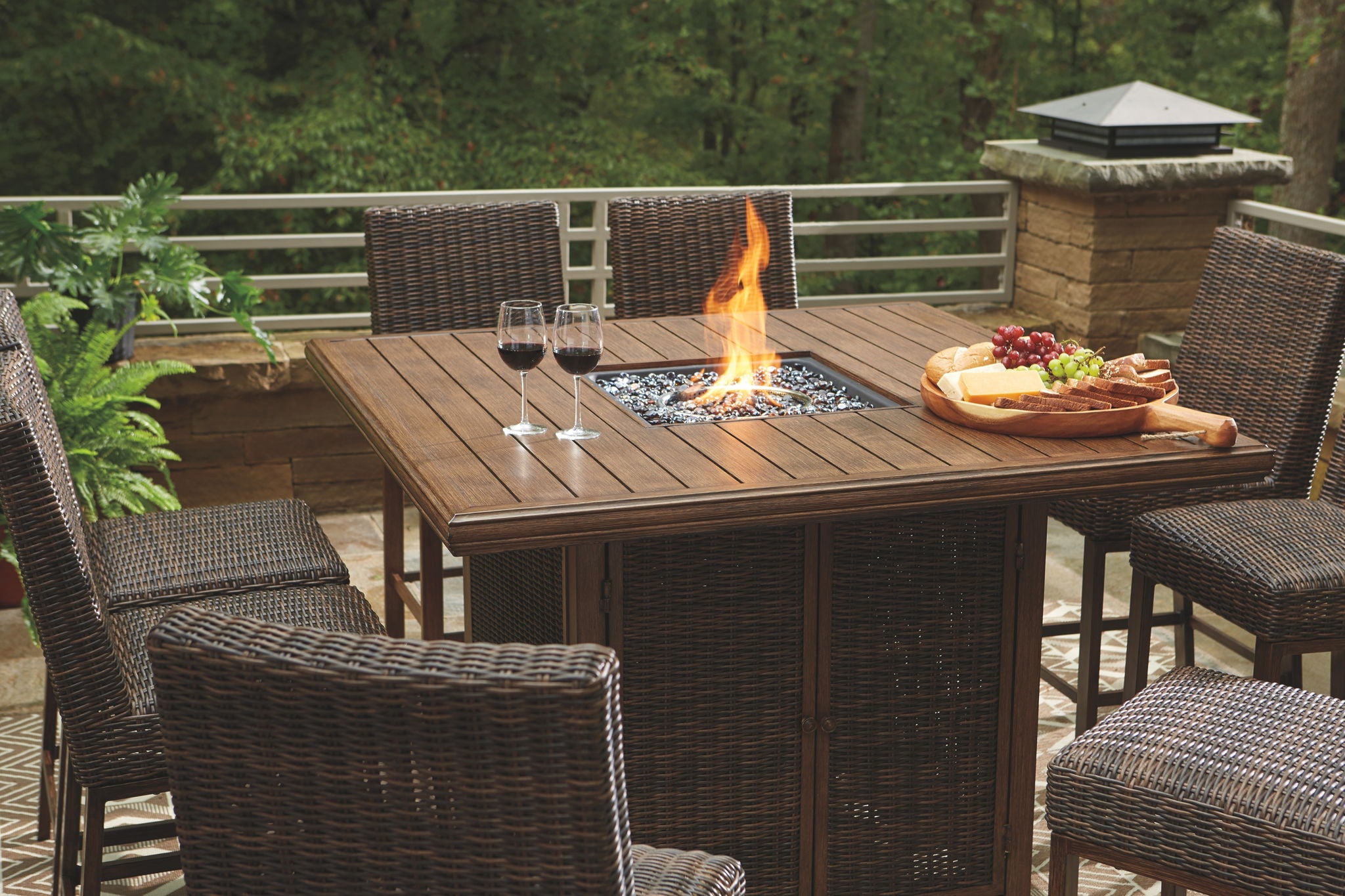 Paradise Trail - Outdoor Fire Pit Table Set - Urban Living Furniture (Los Angeles, CA)