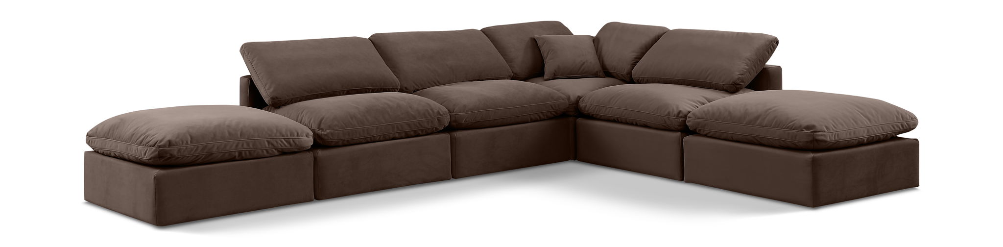 Indulge - Velvet 6 Piece Modular Armless Sectional - Urban Living Furniture (Los Angeles, CA)