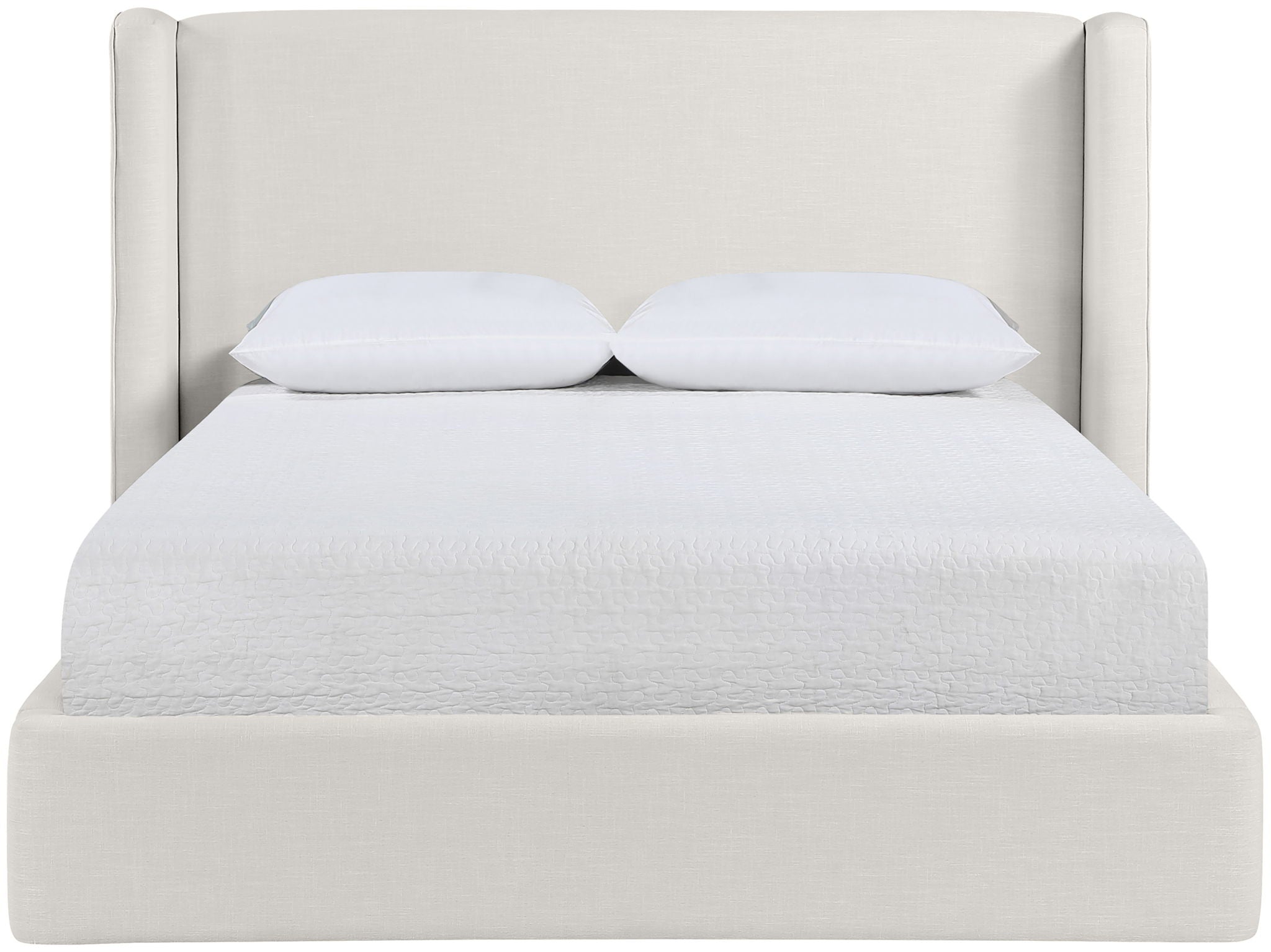 Kendall - Linen Textured Fabric Upholstered Bed - Cream - Urban Living Furniture (Los Angeles, CA)