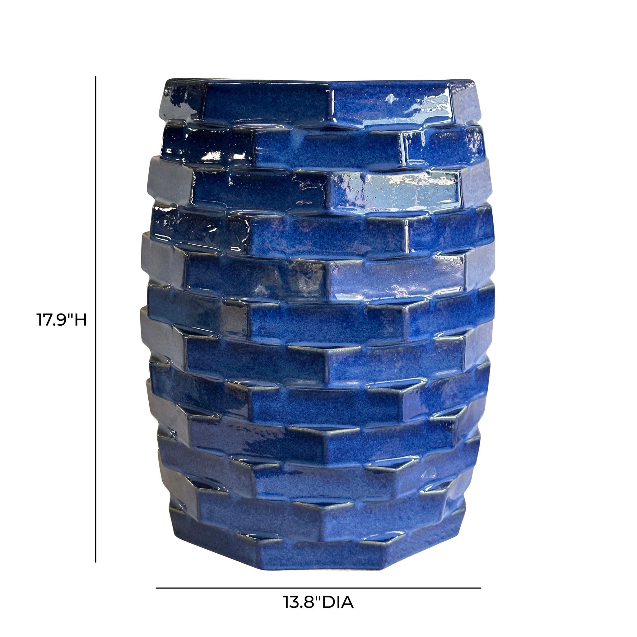 Trax - Indoor / Outdoor Ceramic Side Table - Azul Blue - Urban Living Furniture (Los Angeles, CA)