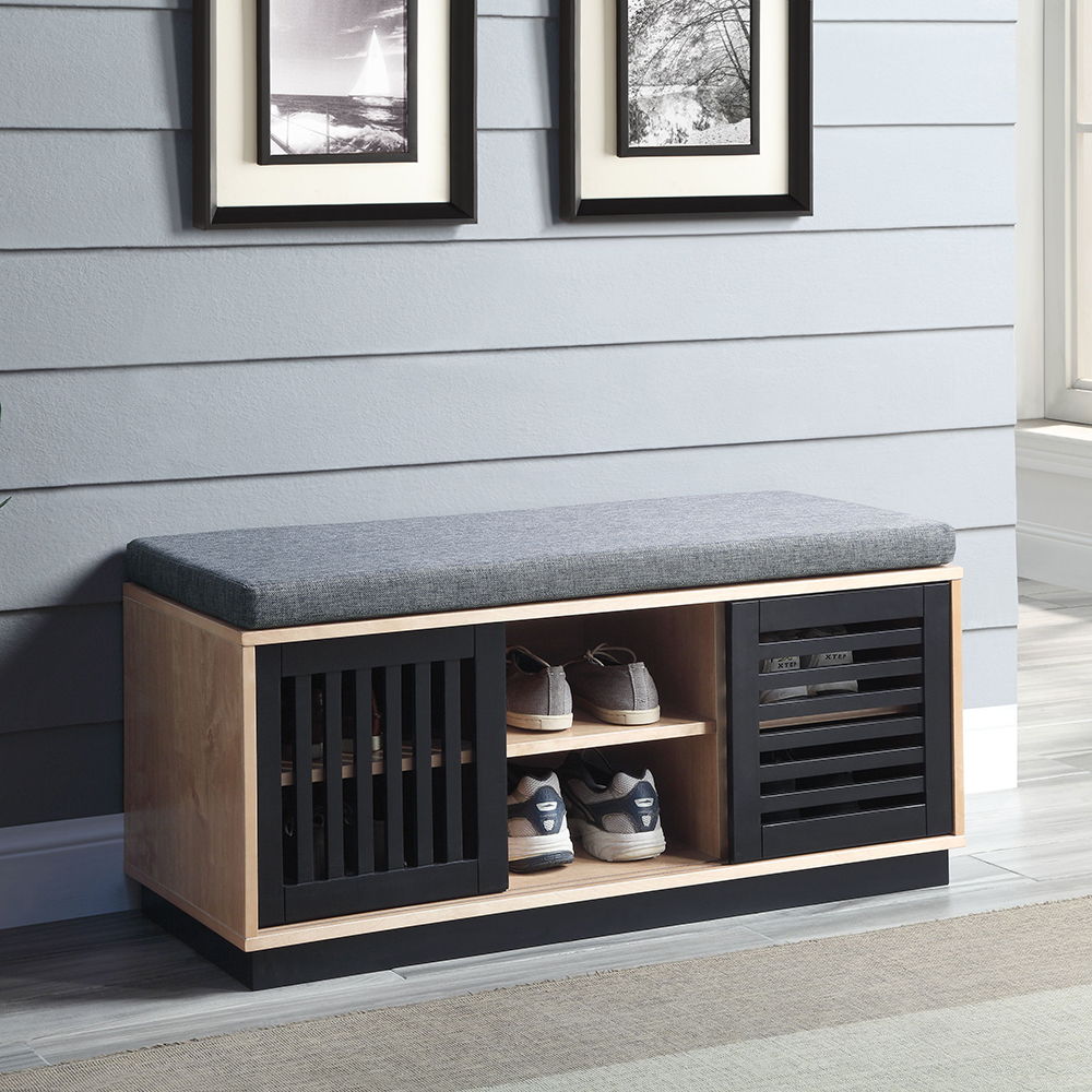Gamaliel - Bench With Storage - Oak & Espresso - Urban Living Furniture (Los Angeles, CA)