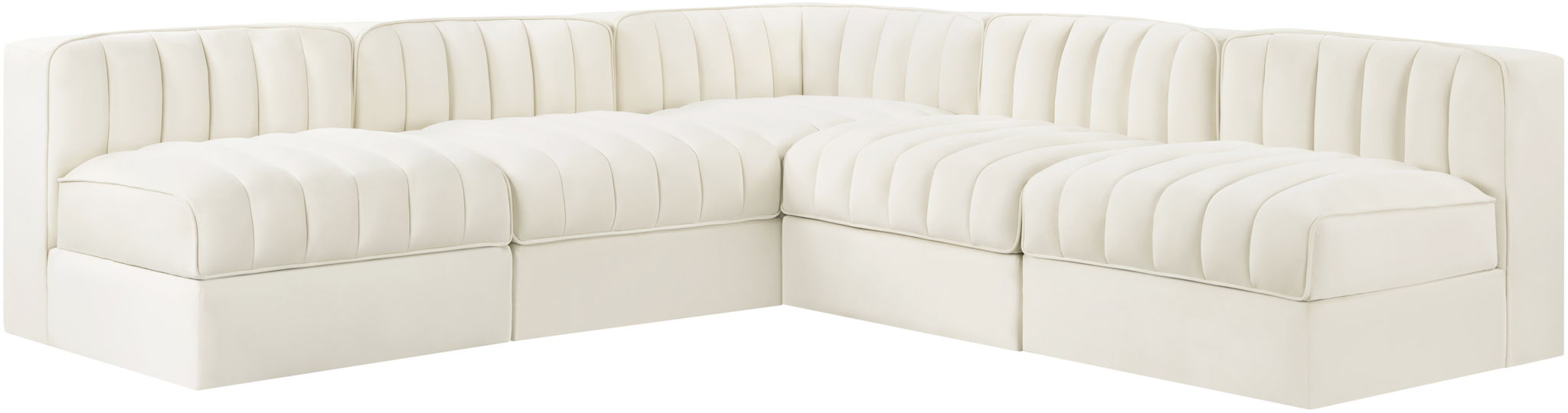 Rummi - Armless Velvet Performance Fabric Upholstered 5 Piece Modular Sectional - Urban Living Furniture (Los Angeles, CA)