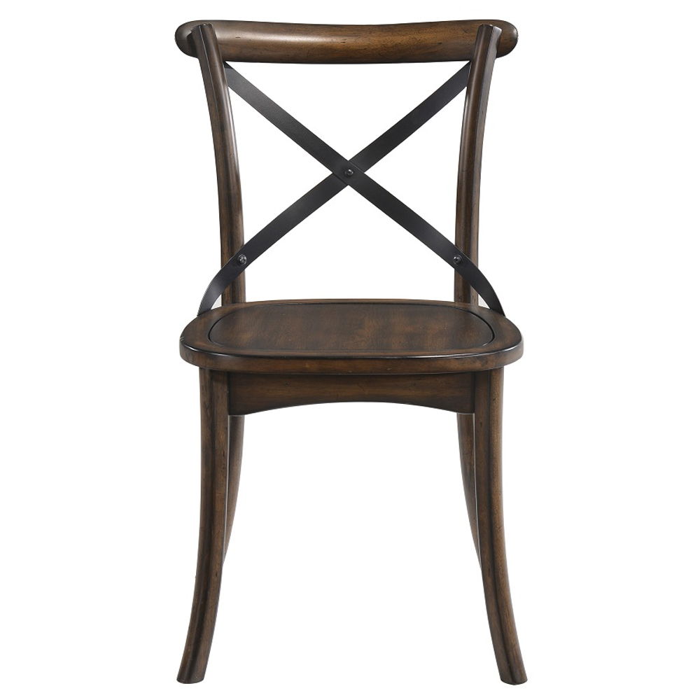 Kaelyn - Side Chair (Set of 2) - Dark Oak & Black Metal - Urban Living Furniture (Los Angeles, CA)