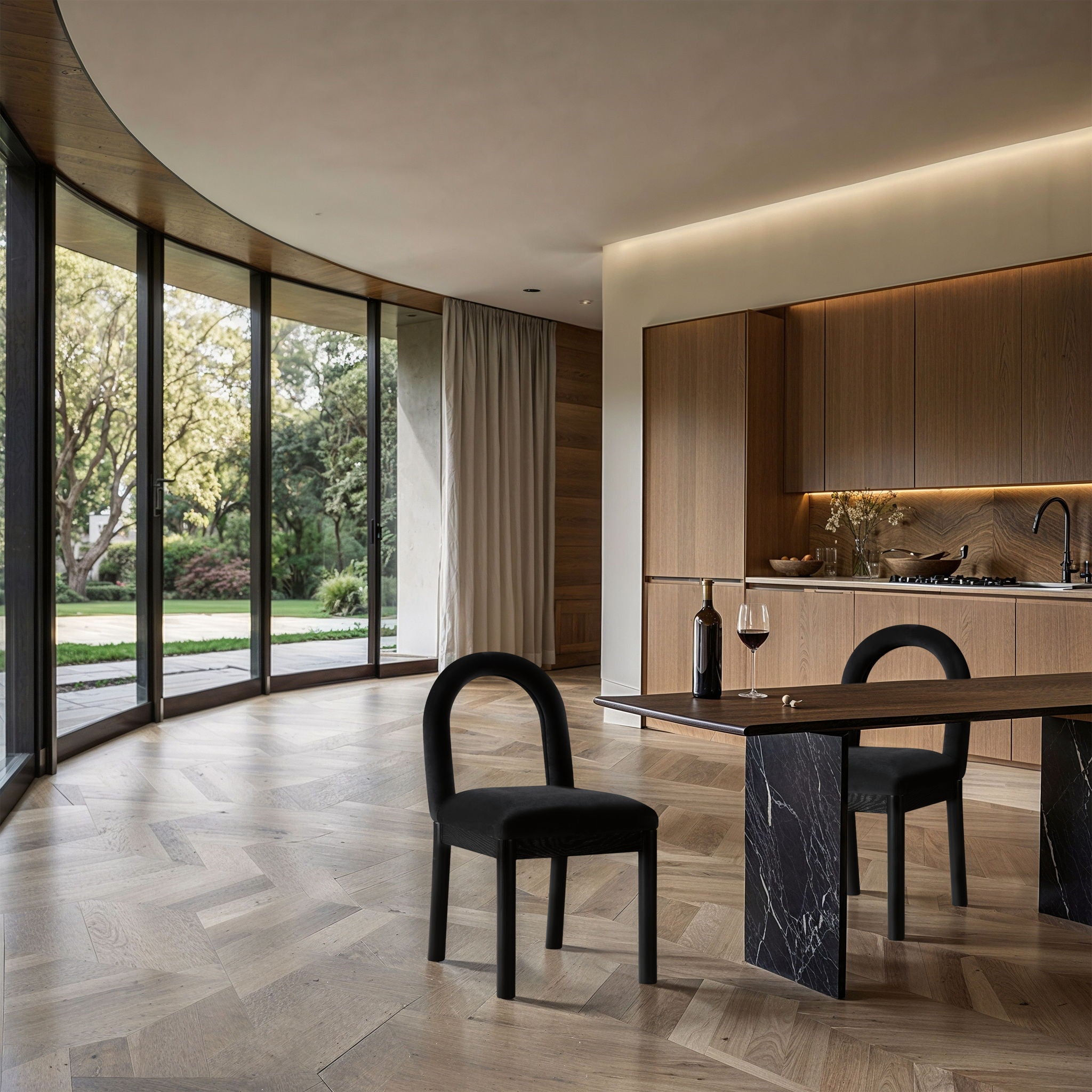 Conrad - Velvet Dining Chair With Black Legs - Urban Living Furniture (Los Angeles, CA)