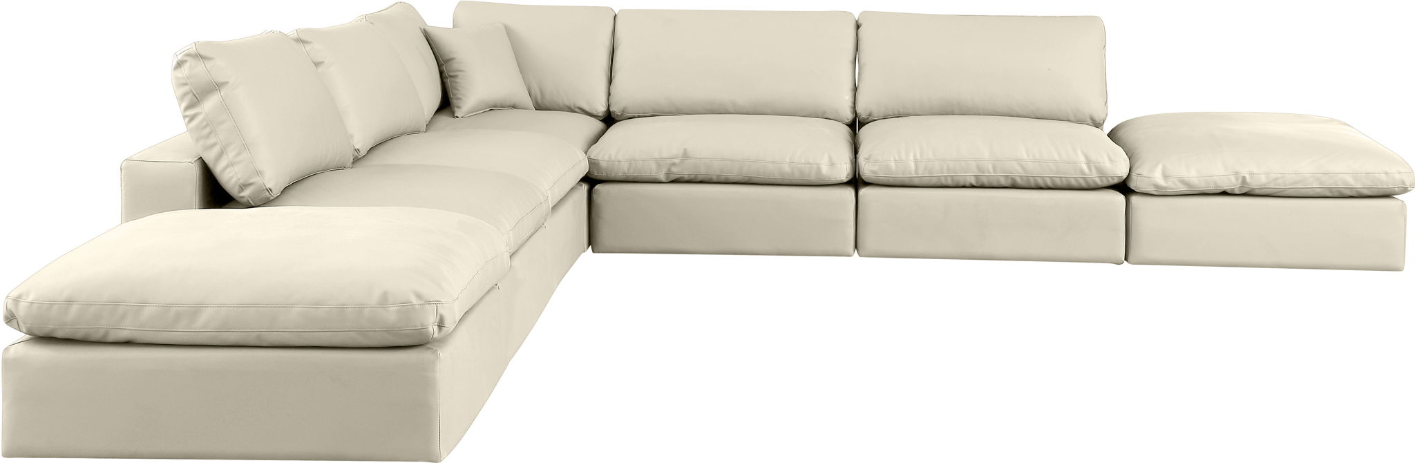 Comfy - 7 Piece Faux Leather Modular Corner Sectional - Urban Living Furniture (Los Angeles, CA)