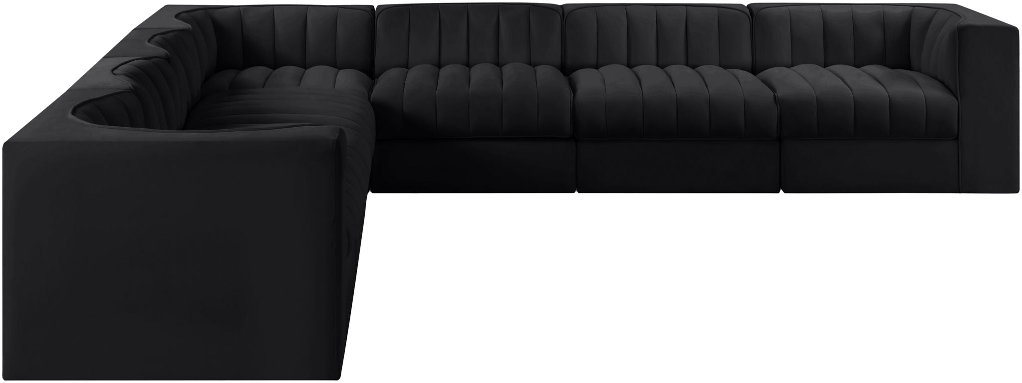 Rummi - Symmetrical Velvet Performance Fabric Upholstered 7 Piece Modular Sectional (With 3 Corner Chairs) - Urban Living Furniture (Los Angeles, CA)