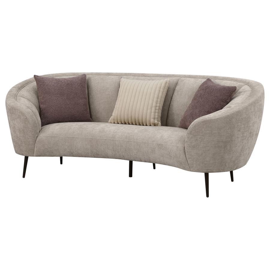 Ellorie - Upholstered Channel Back Curved Sofa - Beige - Urban Living Furniture (Los Angeles, CA)