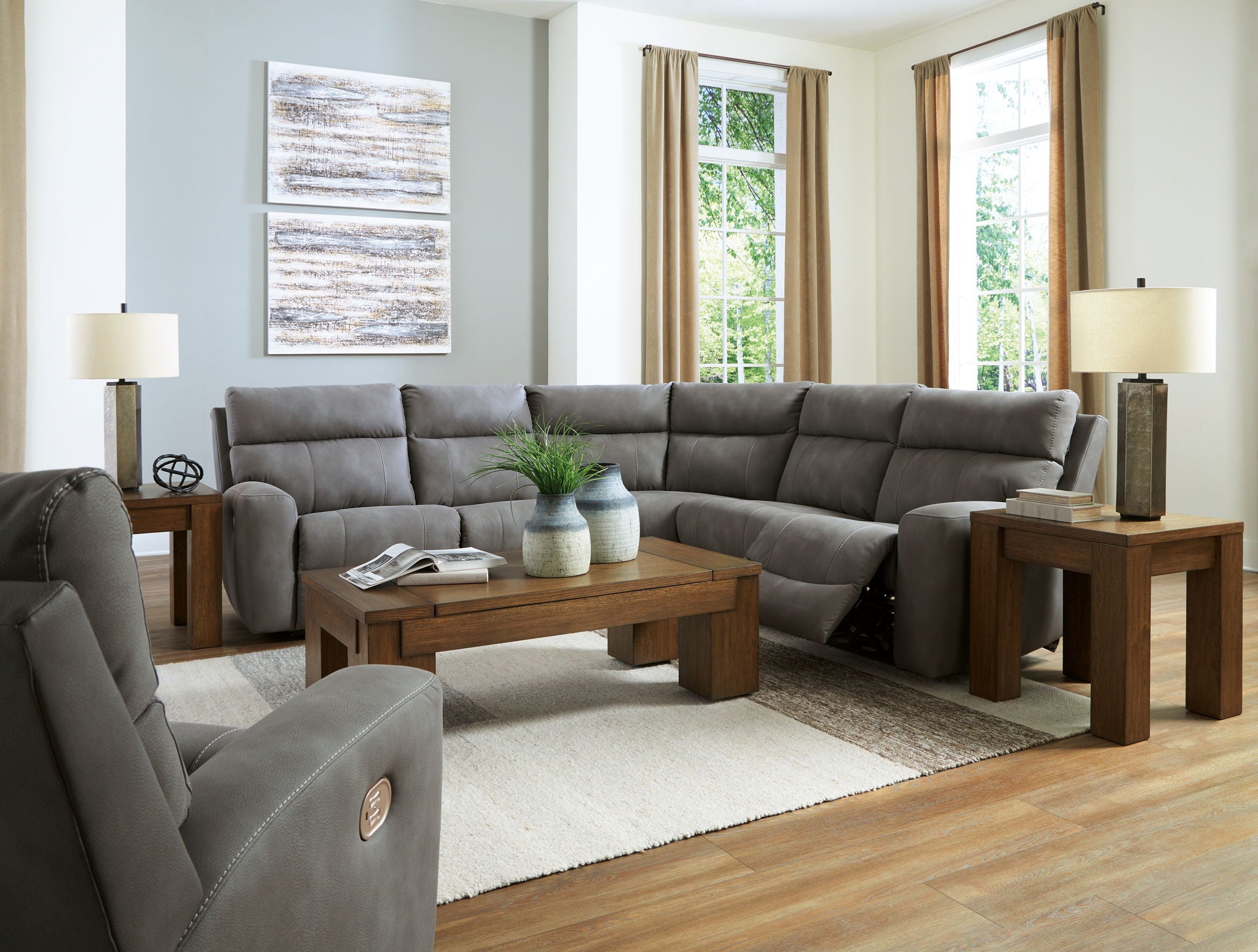 Next-gen Durapella - Power Reclinering Sectional Set - Urban Living Furniture (Los Angeles, CA)