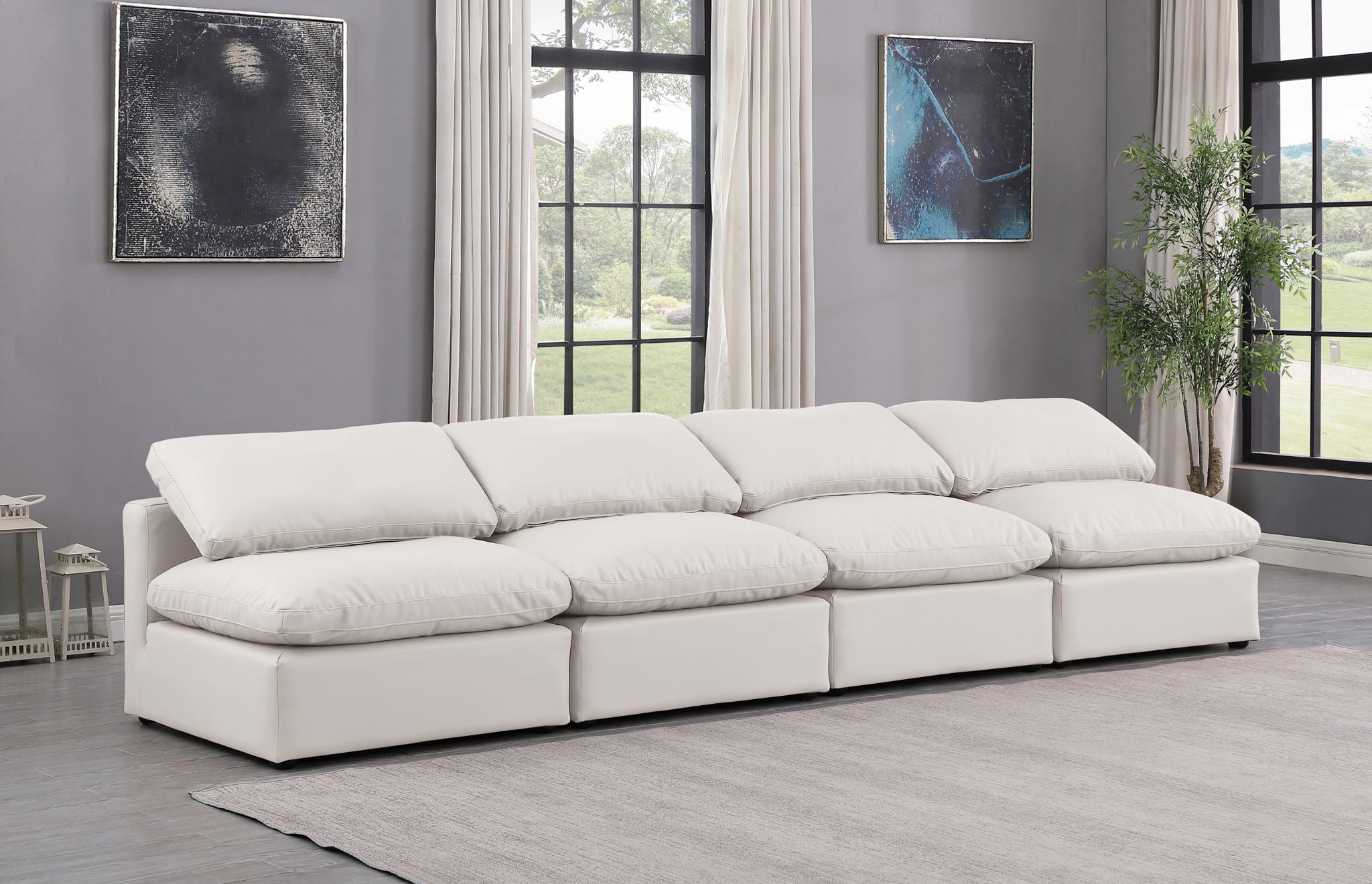 Indulge - Faux Leather 4 Seat Modular Armless Sofa - Urban Living Furniture (Los Angeles, CA)
