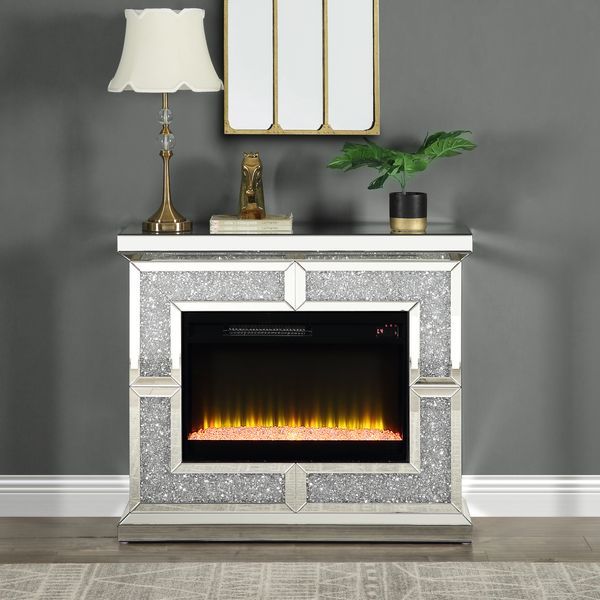 Noralie - 41" Fireplace - Mirrored & Faux Diamonds - Urban Living Furniture (Los Angeles, CA)