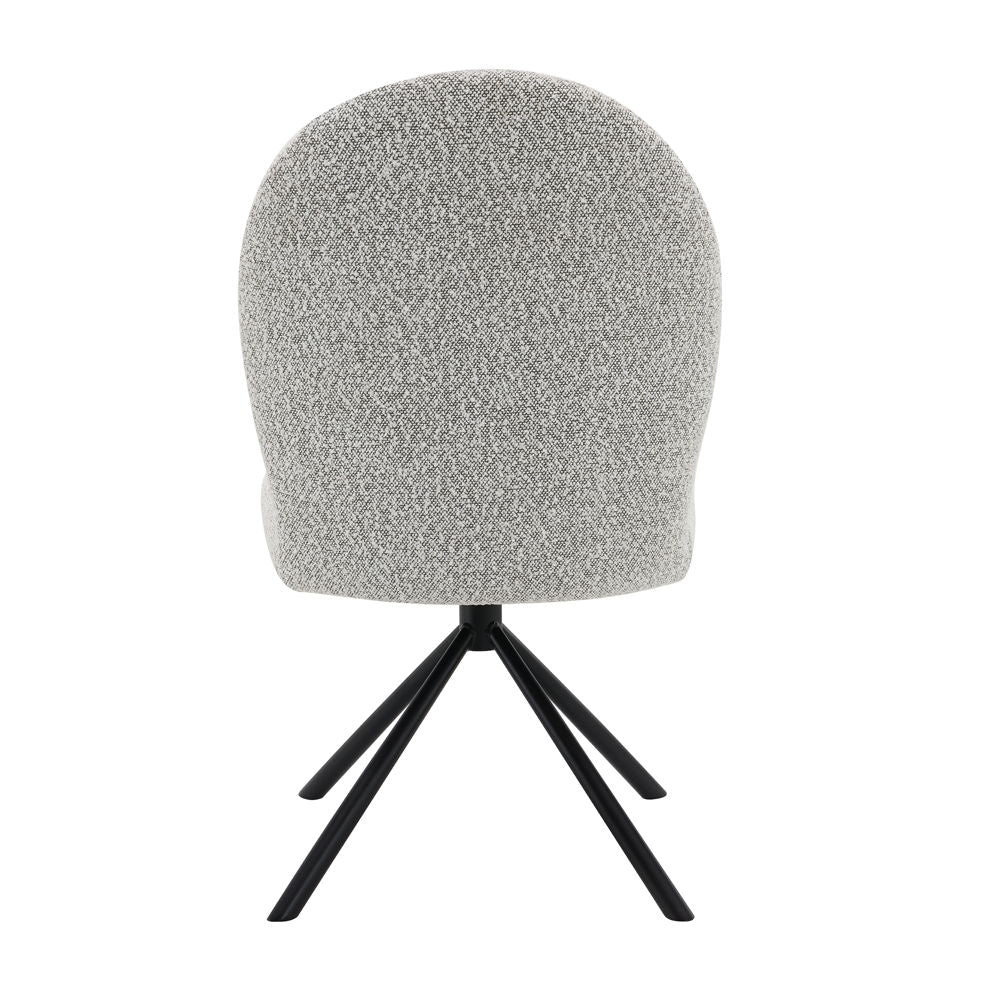 Lawton - Side Chair With Swivel (Set of 2) - Gray Boucle & Black Finish - Urban Living Furniture (Los Angeles, CA)