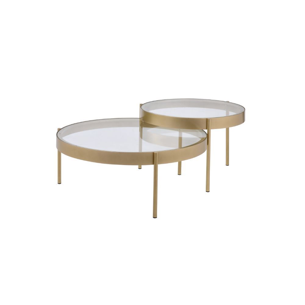 Andover - Nesting Table Set - Clear Glass & Gold - Urban Living Furniture (Los Angeles, CA)
