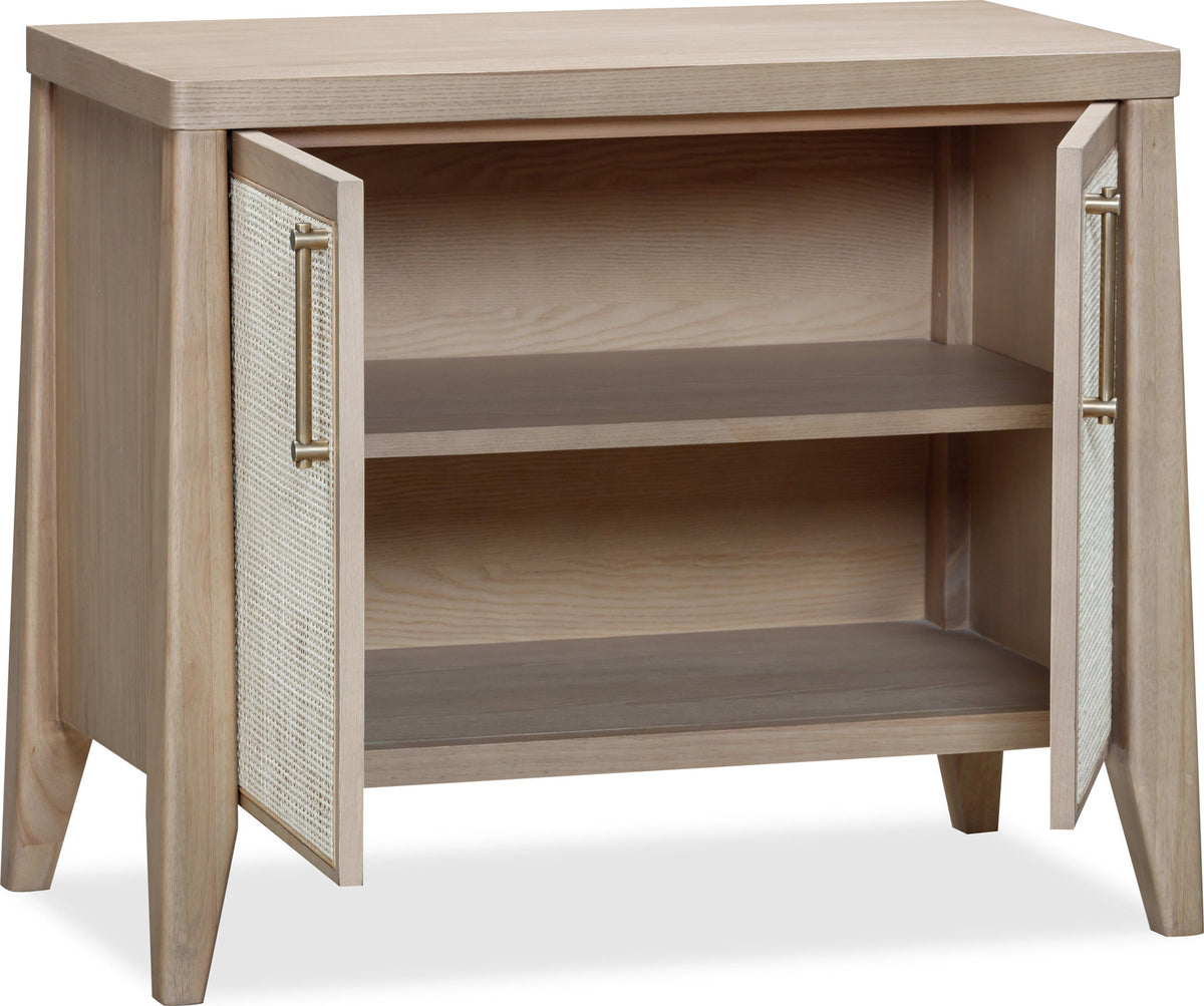 Sumire - Two Door Ash Wood Bachelor Chest - Ginger And Natural Cane