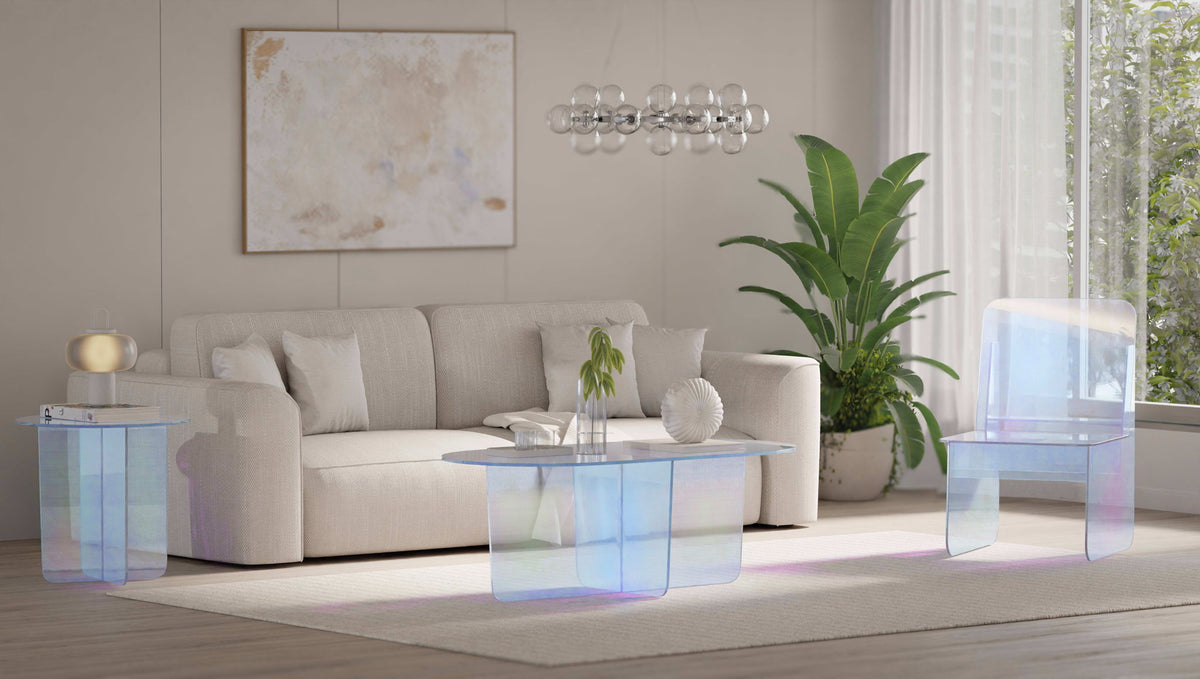 Fomo - Large End Table - Iridescent Glass