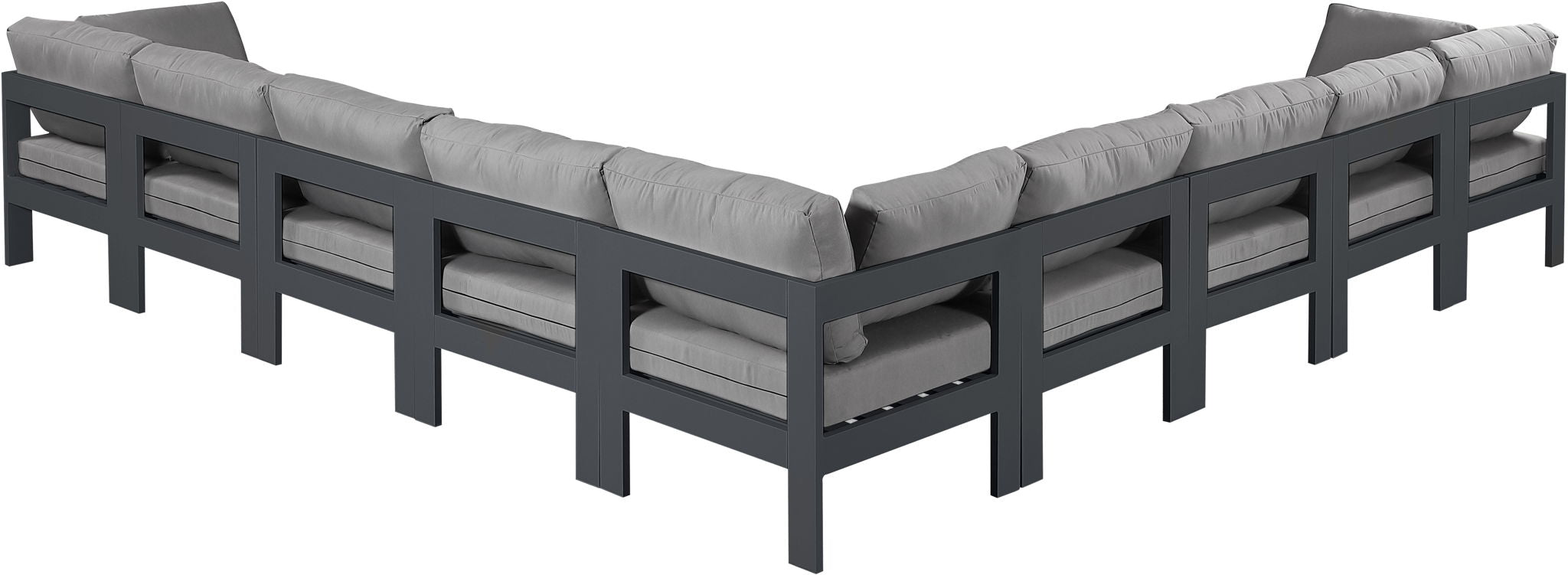 Nizuc - Outdoor Patio 9 Piece Modular Sectional With Gray Frame - Urban Living Furniture (Los Angeles, CA)