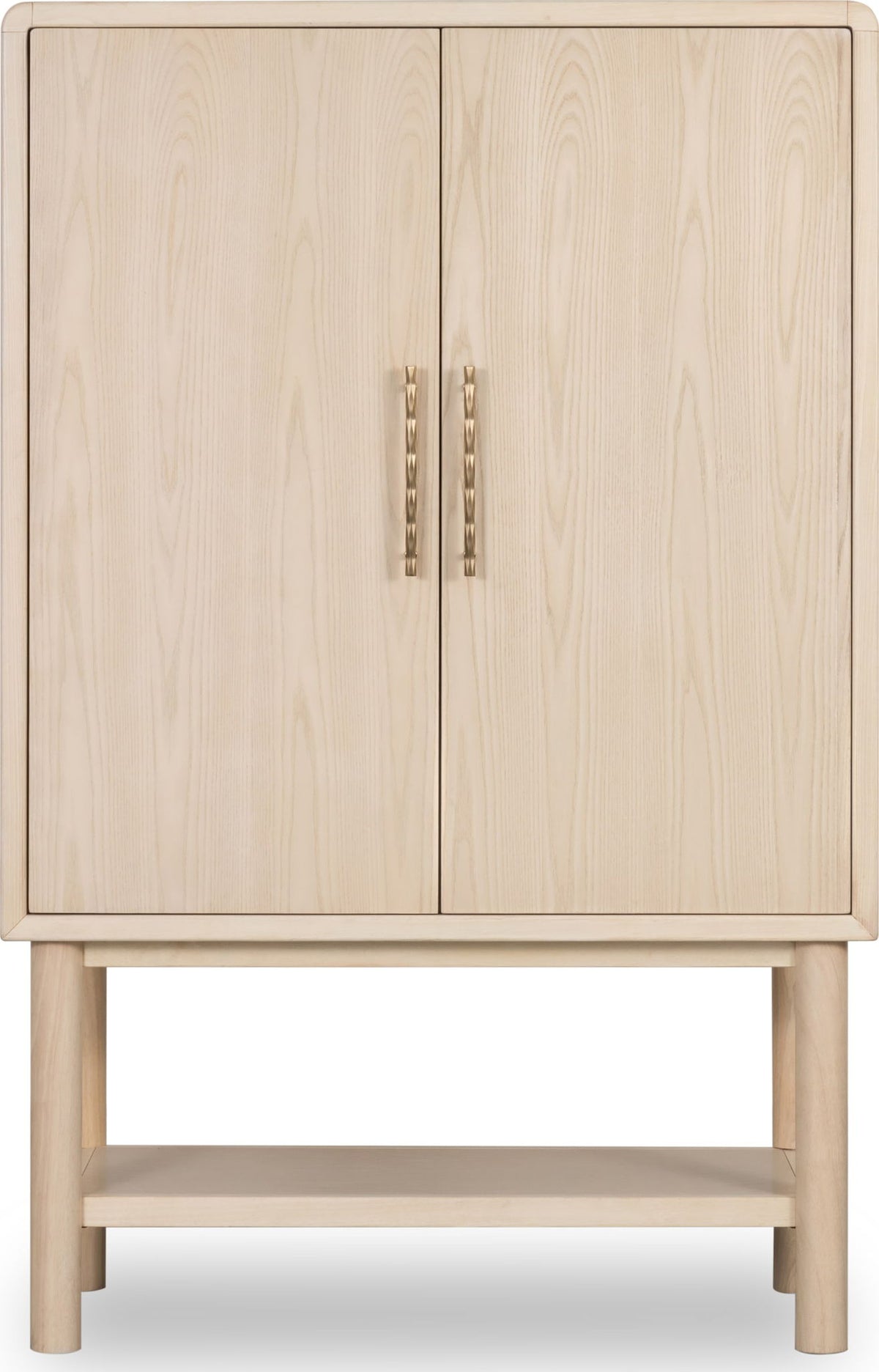 Zinnia - Two Door Ash Wood Bar Cabinet - White Sand