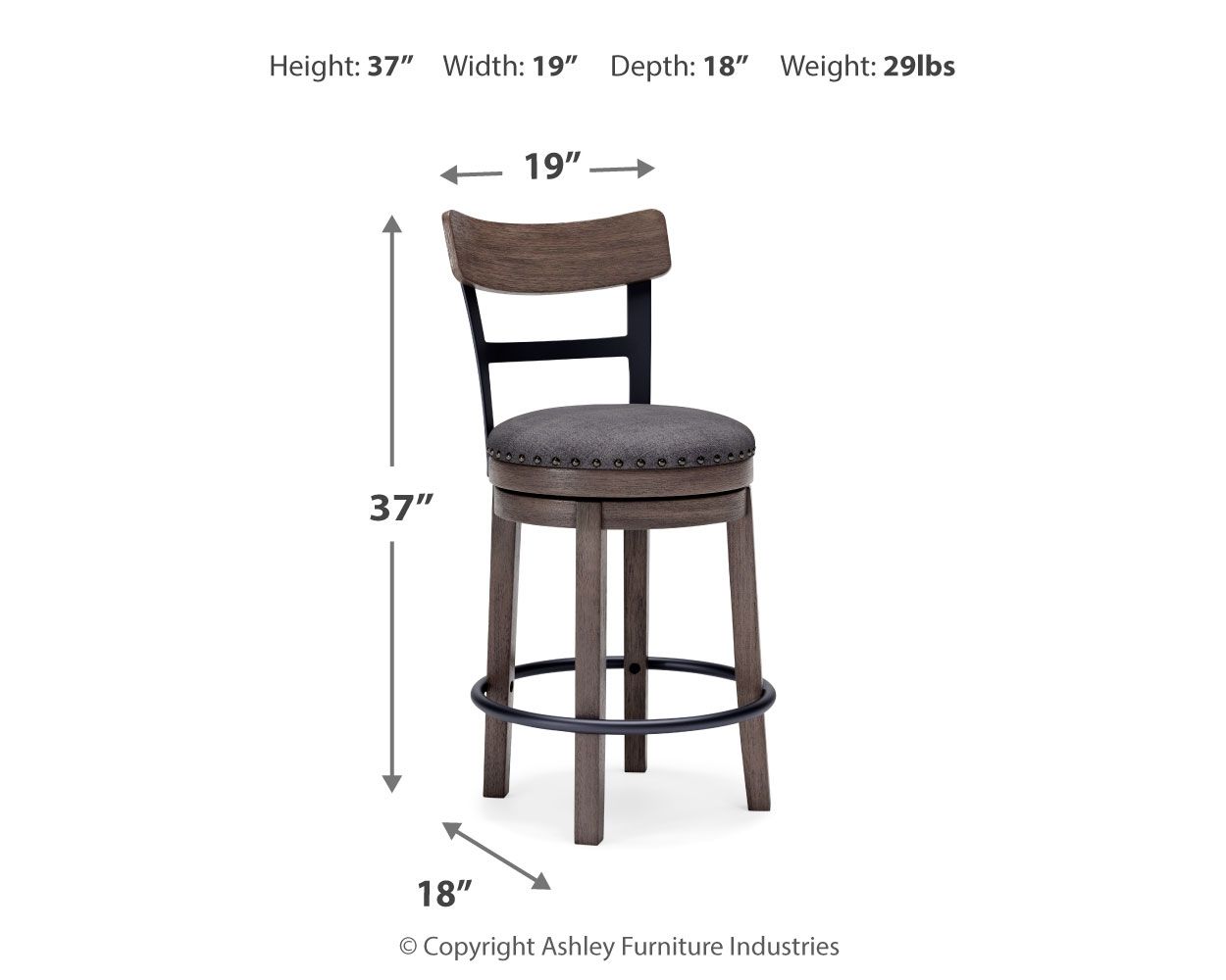 Caitbrook - UPH Swivel Barstool - Gray - Urban Living Furniture (Los Angeles, CA)