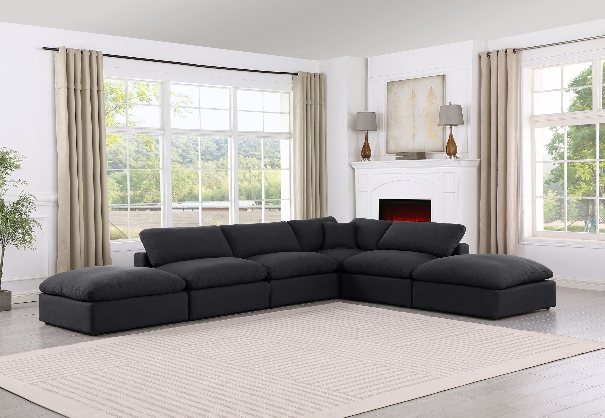 Comfy - 6 Piece Linen Modular Sectional - Urban Living Furniture (Los Angeles, CA)