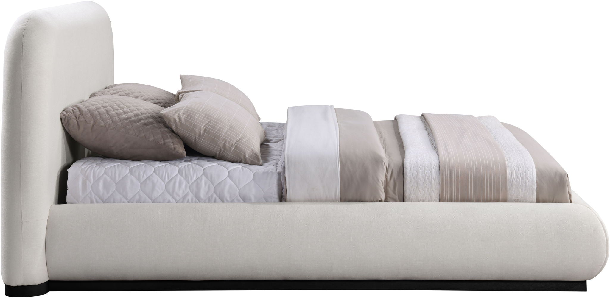 Vaughn - Linen Bed With Black Base - Urban Living Furniture (Los Angeles, CA)