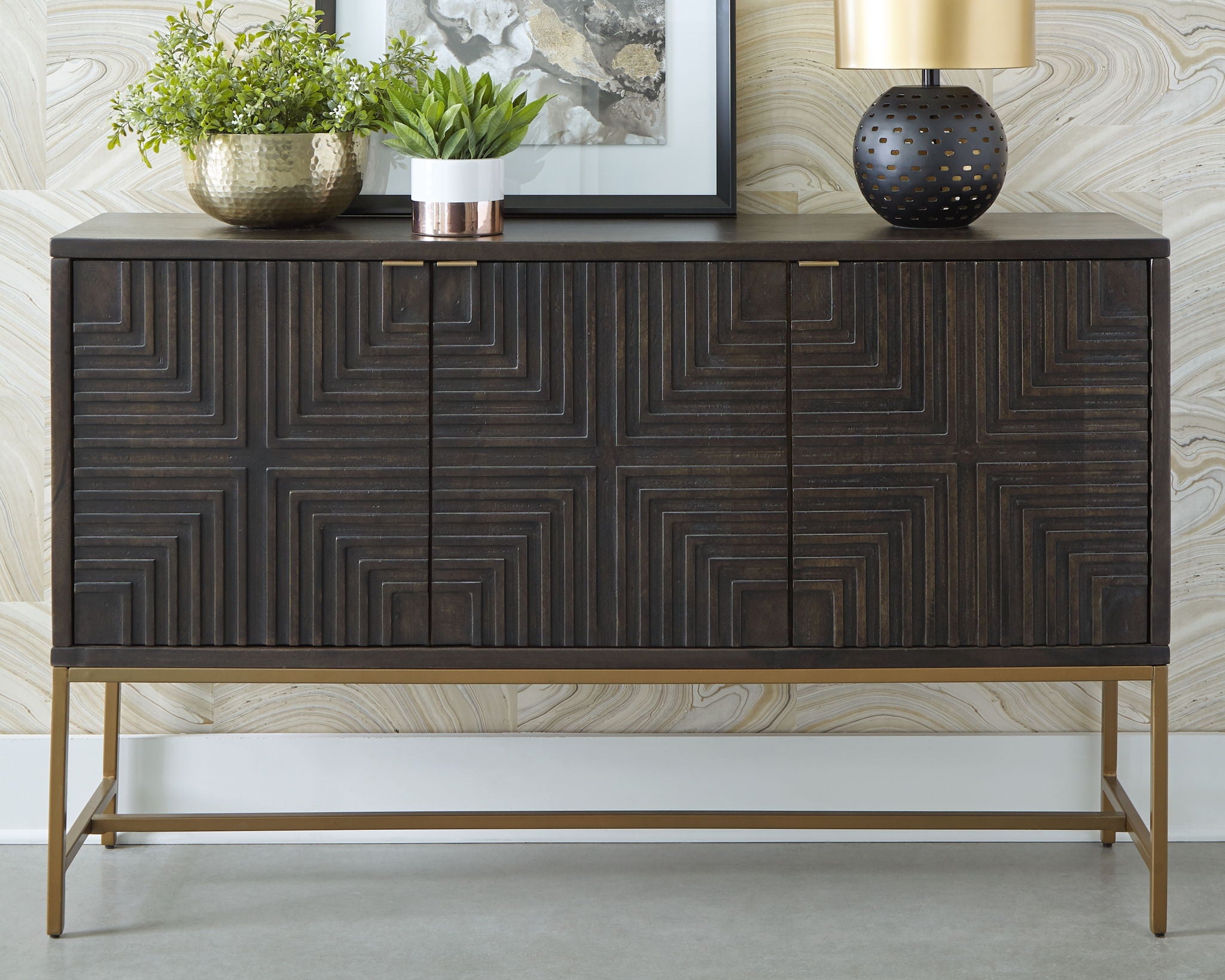 Elinmore - Brown / Gold Finish - Accent Cabinet - Urban Living Furniture (Los Angeles, CA)