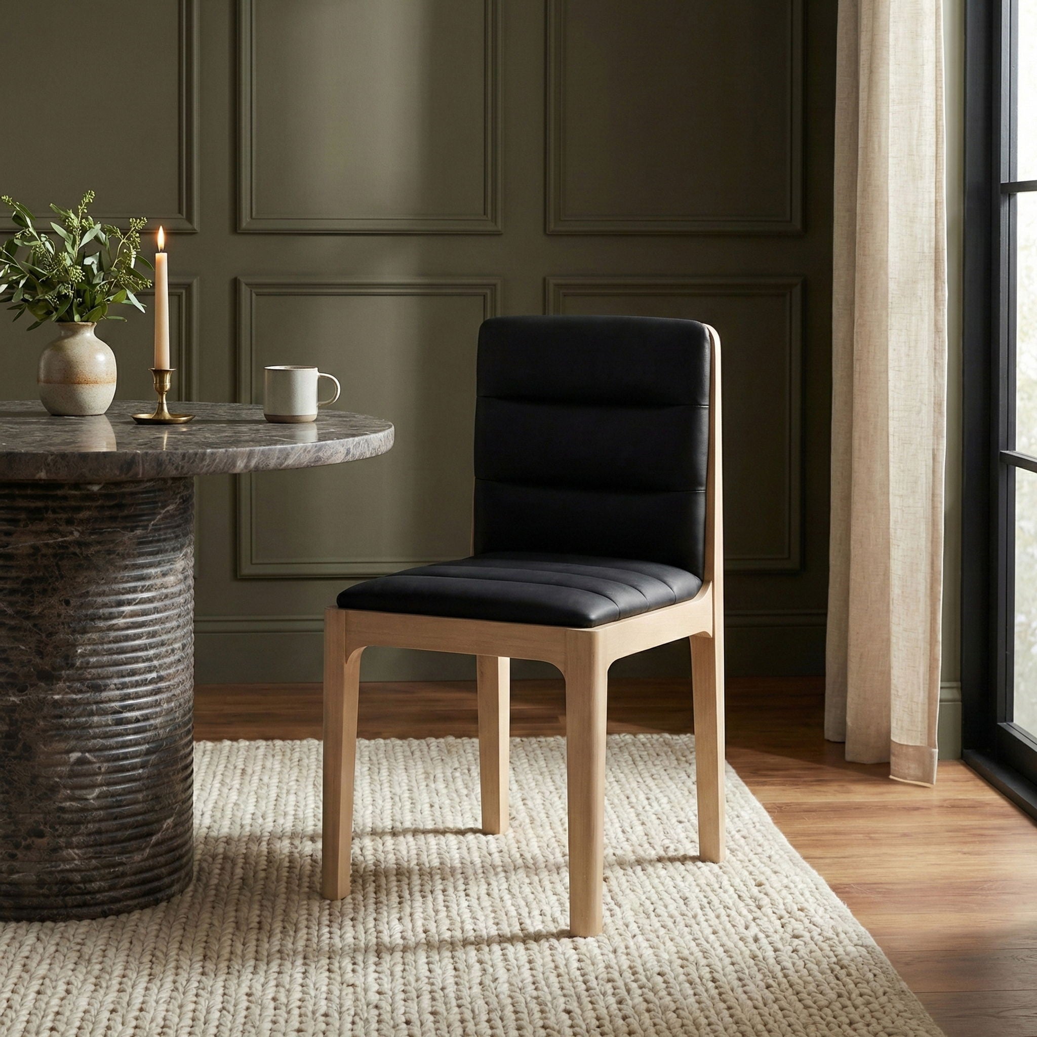 Ellis - Vegan Leather Upholstered Dining Chair (Set of 2) - Natural Base - Urban Living Furniture (Los Angeles, CA)