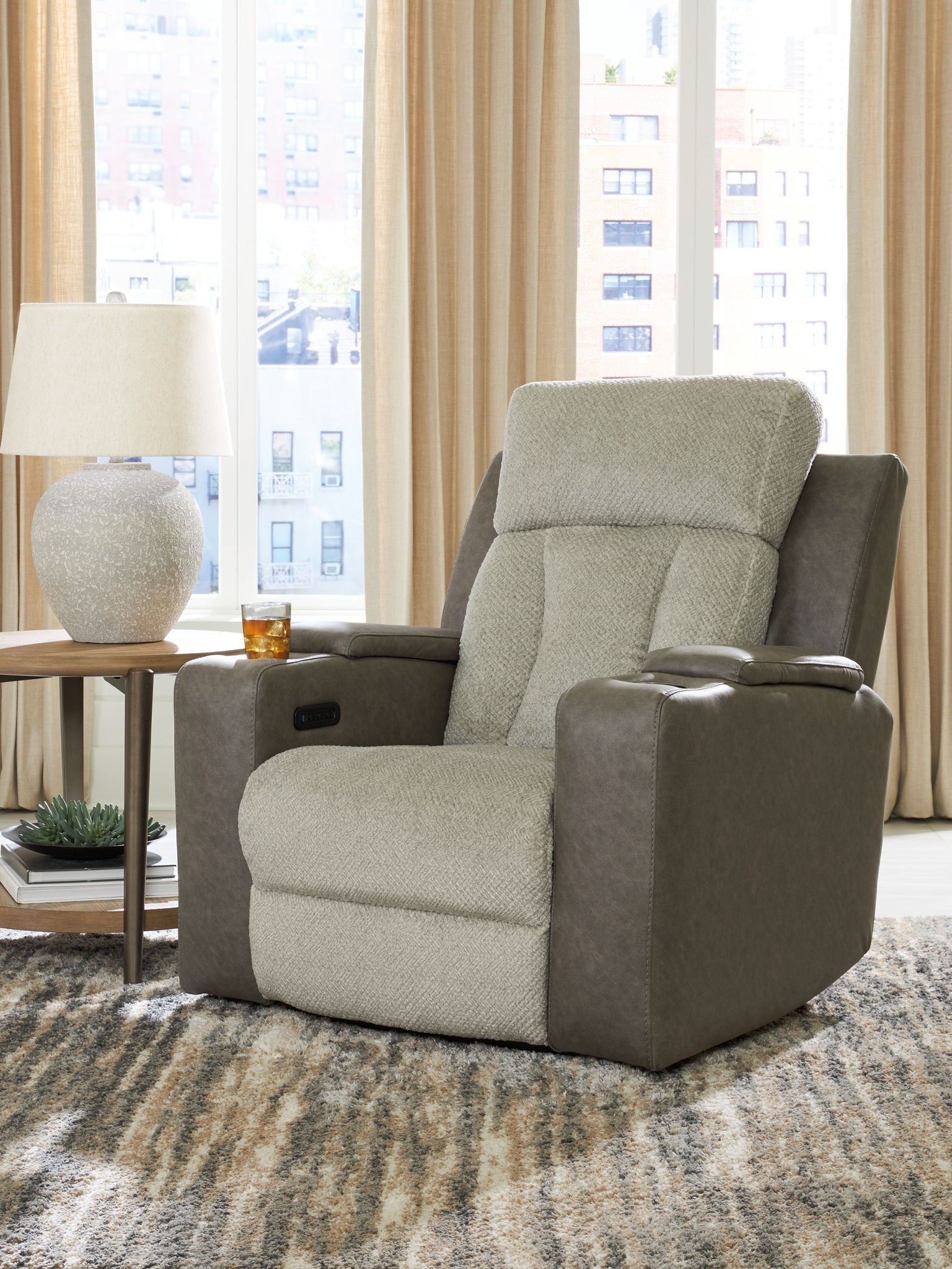 WhipLash - Sisal - Power Recliner With Adj Headrest - Urban Living Furniture (Los Angeles, CA)