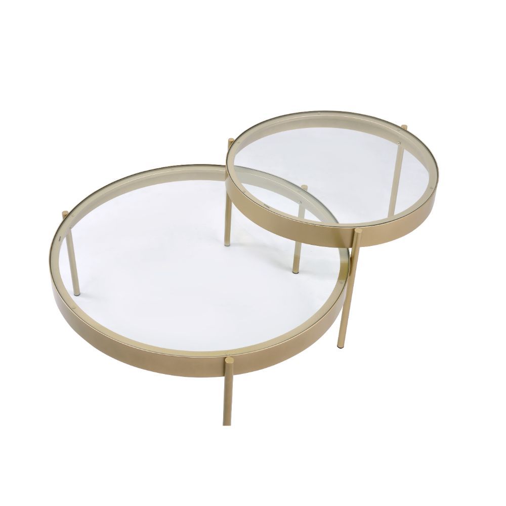 Andover - Nesting Table Set - Clear Glass & Gold - Urban Living Furniture (Los Angeles, CA)