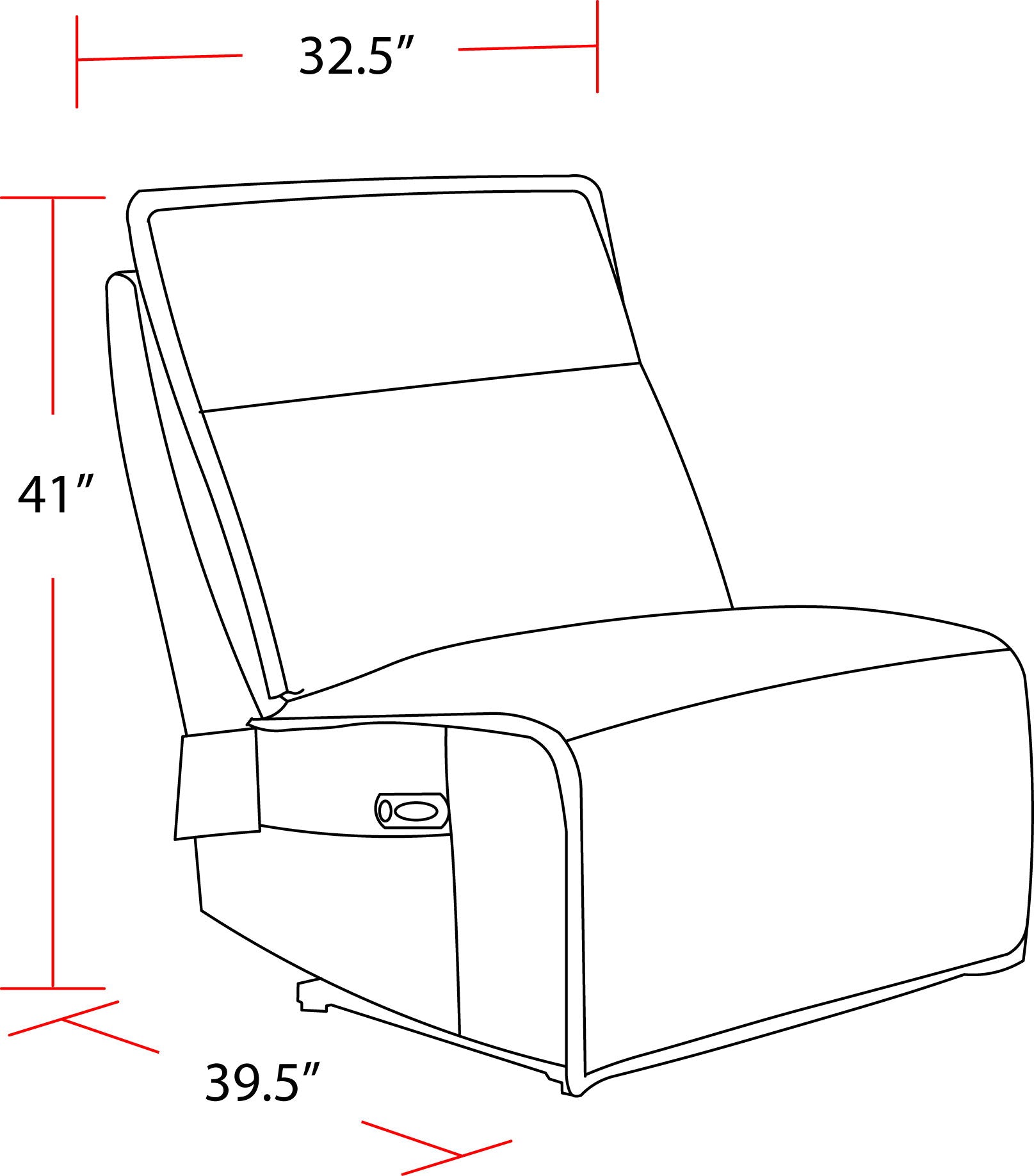 Perimeter - Power Armless Recliner - Hearth Stone - Urban Living Furniture (Los Angeles, CA)