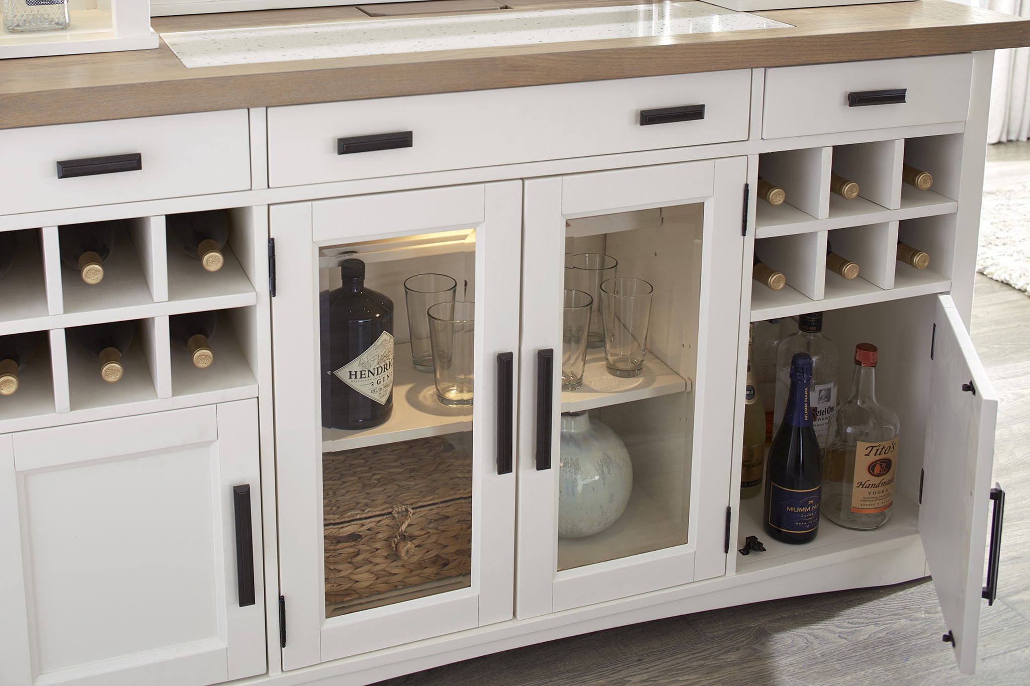 Americana Modern Dining - Buffet Server With Quartz Insert - Cotton - Urban Living Furniture (Los Angeles, CA)