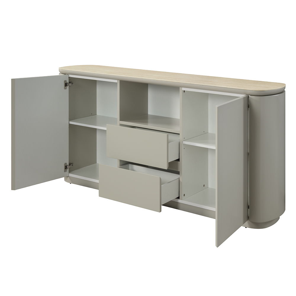 Ingram - Server - Ceramic Top & Light Gray Finish - Urban Living Furniture (Los Angeles, CA)