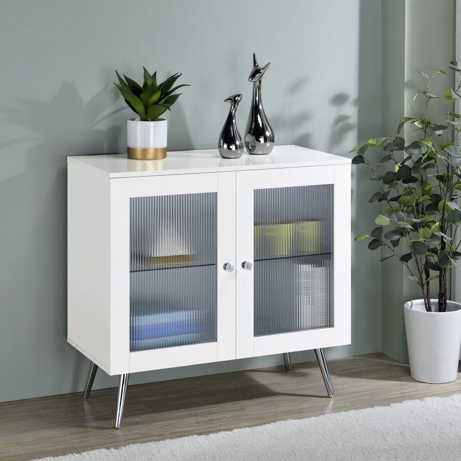 Nieta - 2 Door Engineered Wood Accent Cabinet - White High Gloss - Urban Living Furniture (Los Angeles, CA)