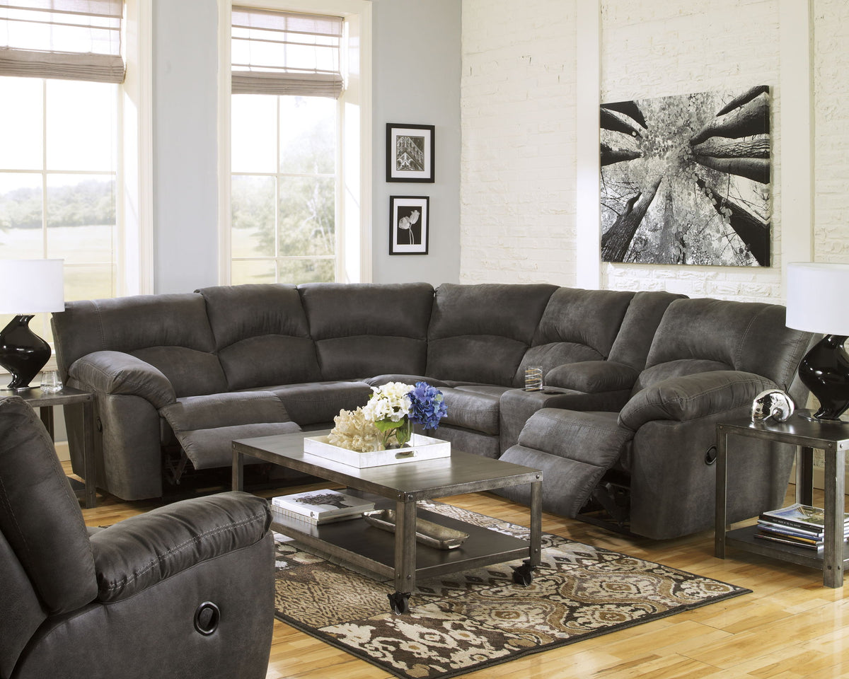 Tambo - Right Arm Facing Loveseat With Console 2 Pc Sectional - Pewter - Urban Living Furniture (Los Angeles, CA)