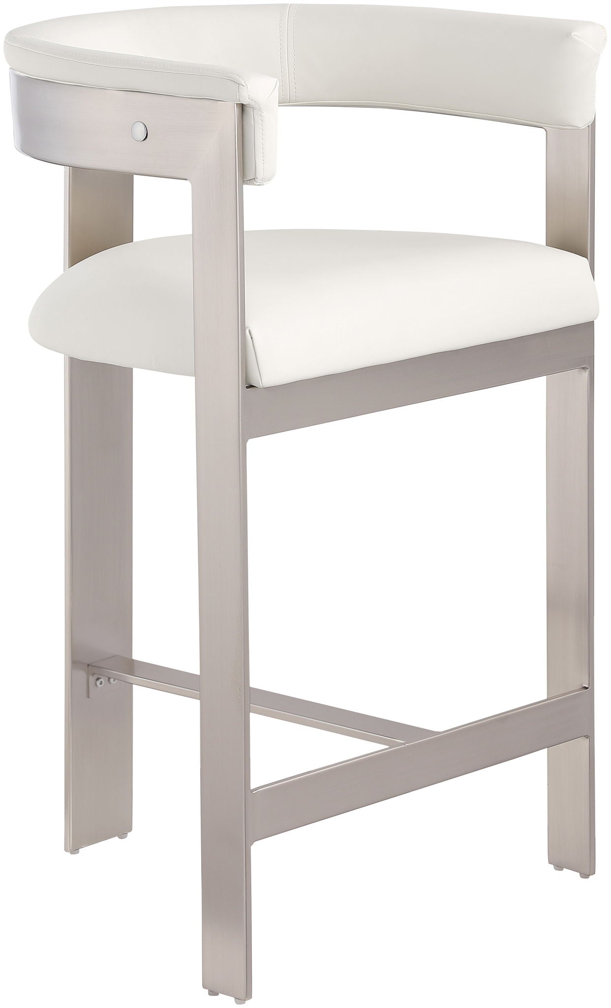 Romeo - Faux Leather Counter Stool With Silver Base (Set of 2) - Urban Living Furniture (Los Angeles, CA)