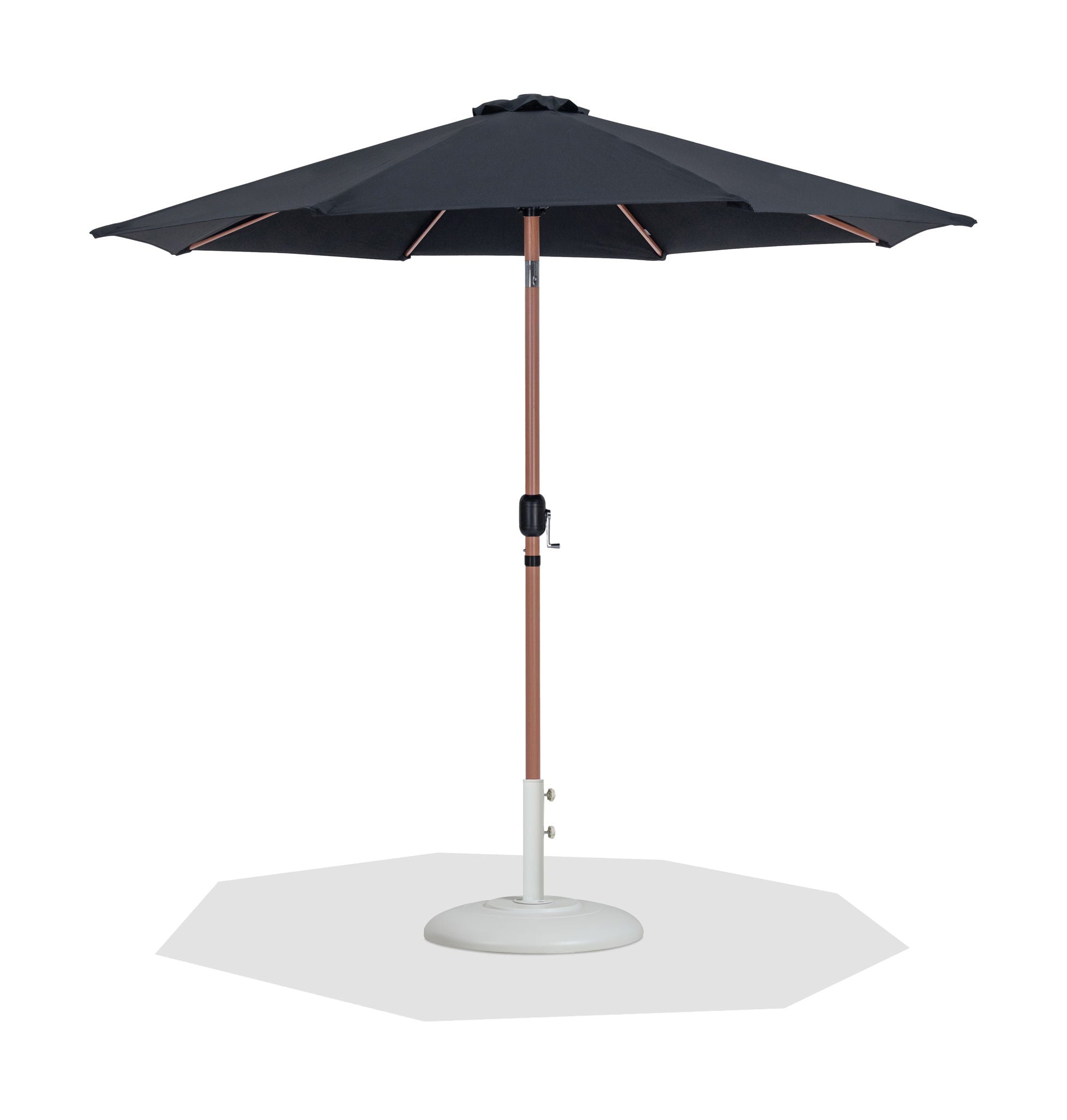 Fiji - Aluminum Patio Umbrella With Round White And Teak Base - Urban Living Furniture (Los Angeles, CA)