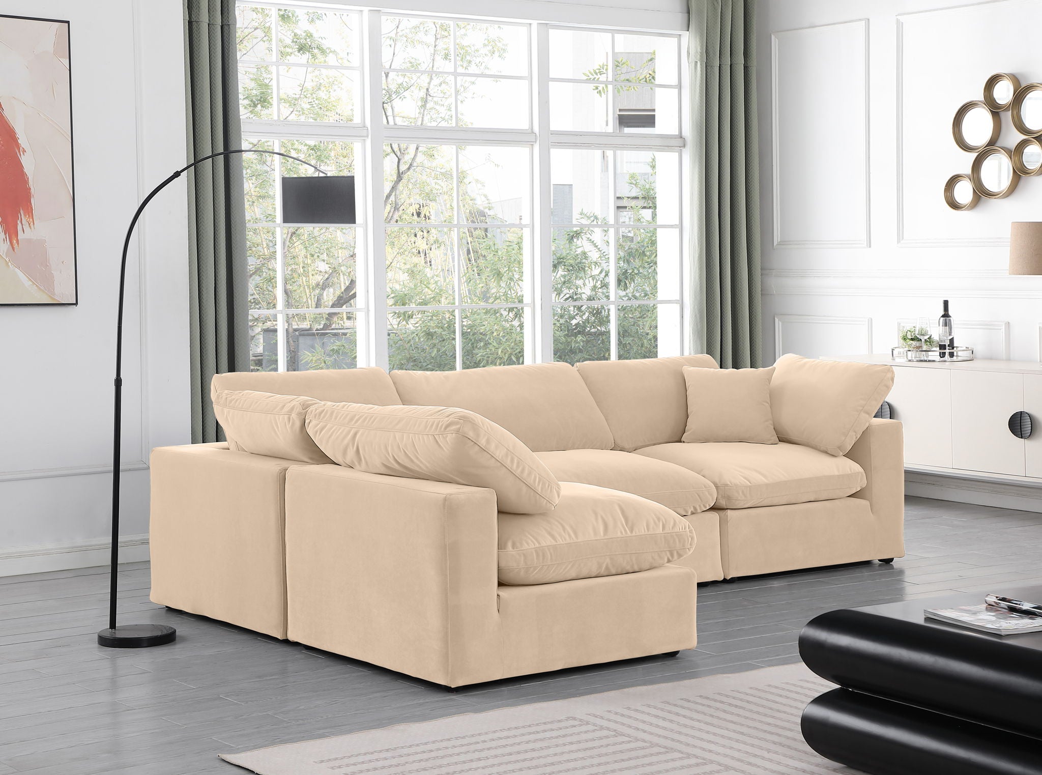 Comfy - 4 Piece Velvet Modular Armless Sectional - Urban Living Furniture (Los Angeles, CA)