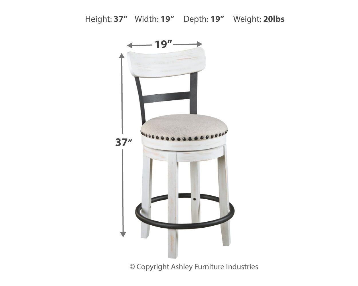 Valebeck - Full Back Swivel Stool - Urban Living Furniture (Los Angeles, CA)