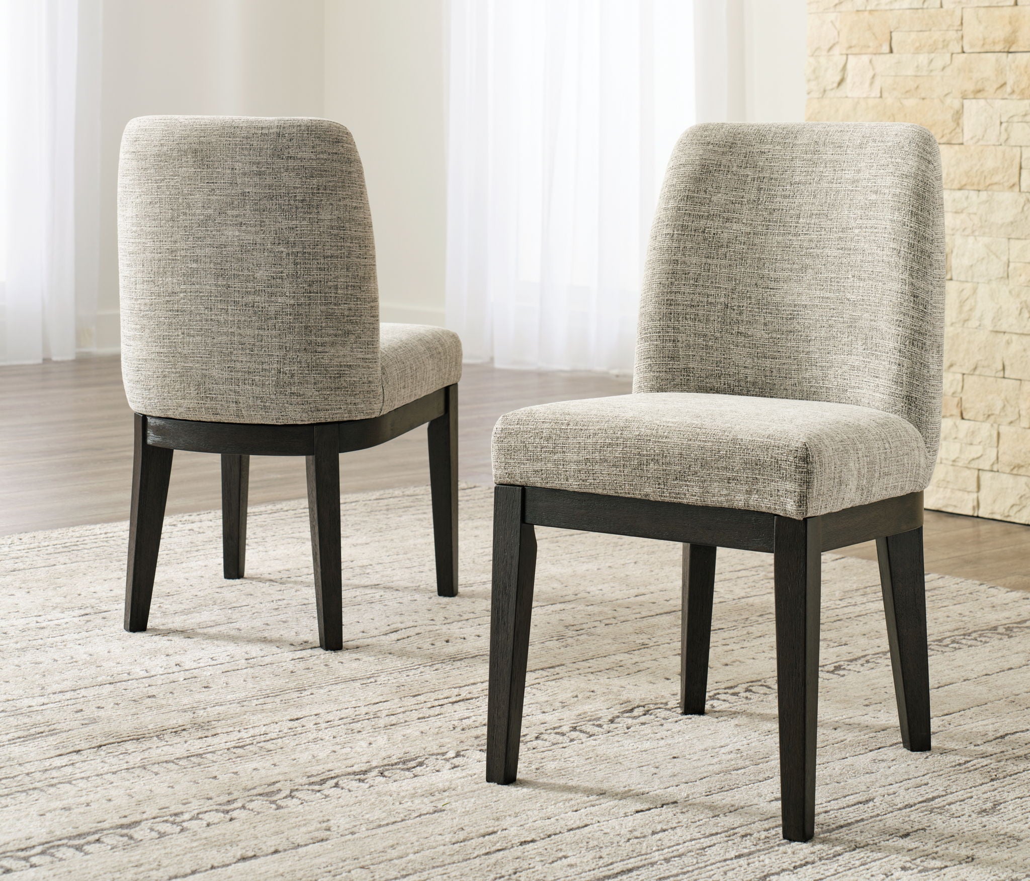 Burkhaus - Beige / Dark Brown - Dining UPH Side Chair (Set of 2) - Urban Living Furniture (Los Angeles, CA)