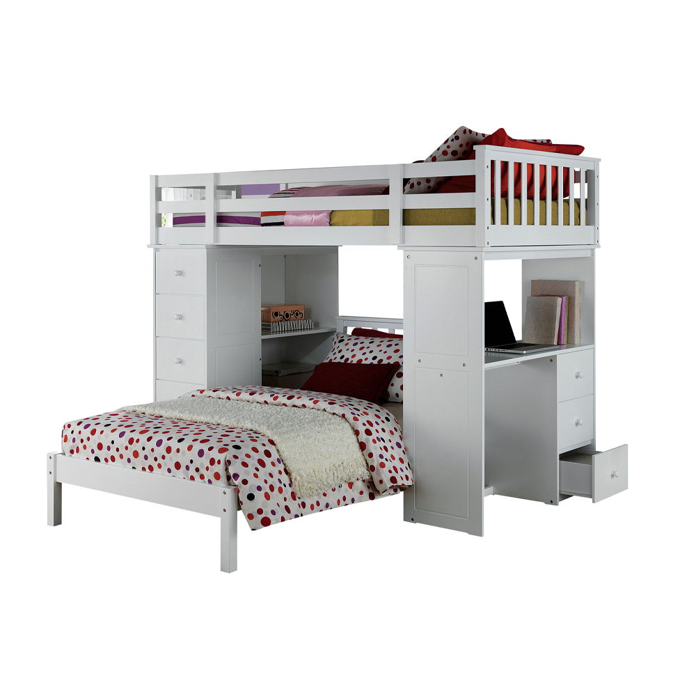 Freya - Twin Loft Bed With Storage - White - Urban Living Furniture (Los Angeles, CA)